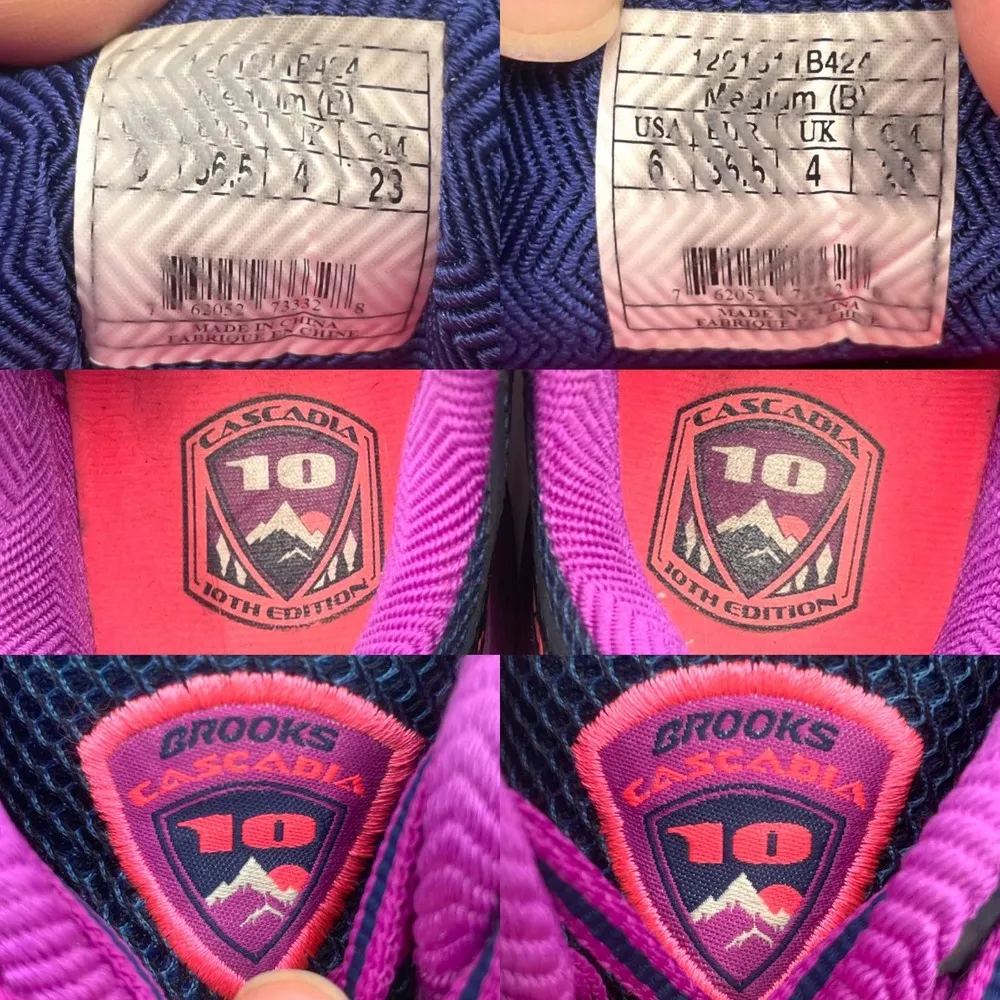 Brooks Cascadia 10 Purple Gray Fabric Mesh Lace Up Trail Running Sneakers 6 - Image 9