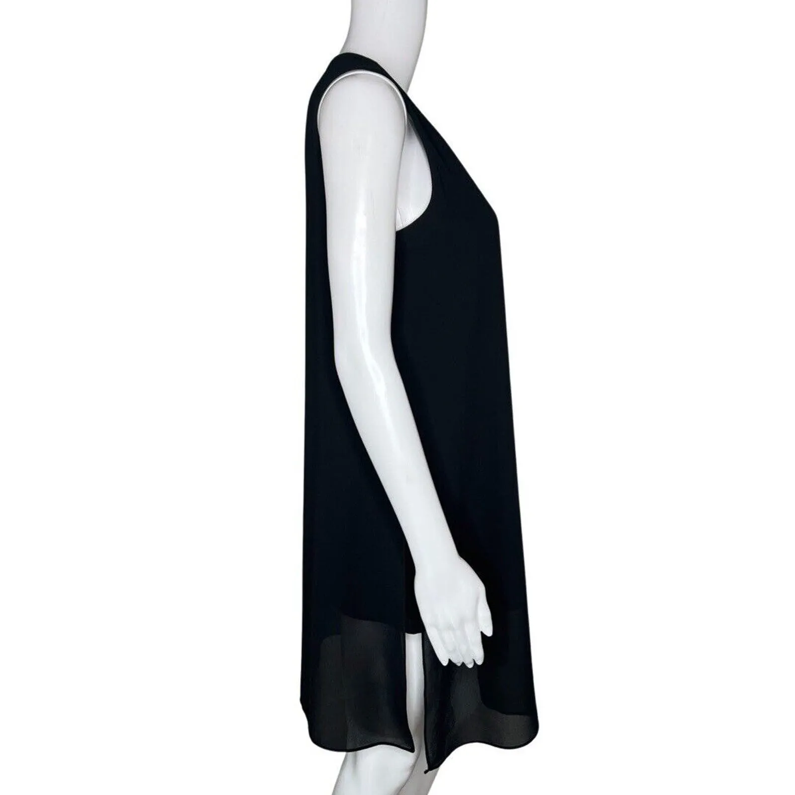 Joseph Ribkoff Shirt‎ Women 4 Black Tunic Top Sheer Overlay Neutral Minimalist - Image 2