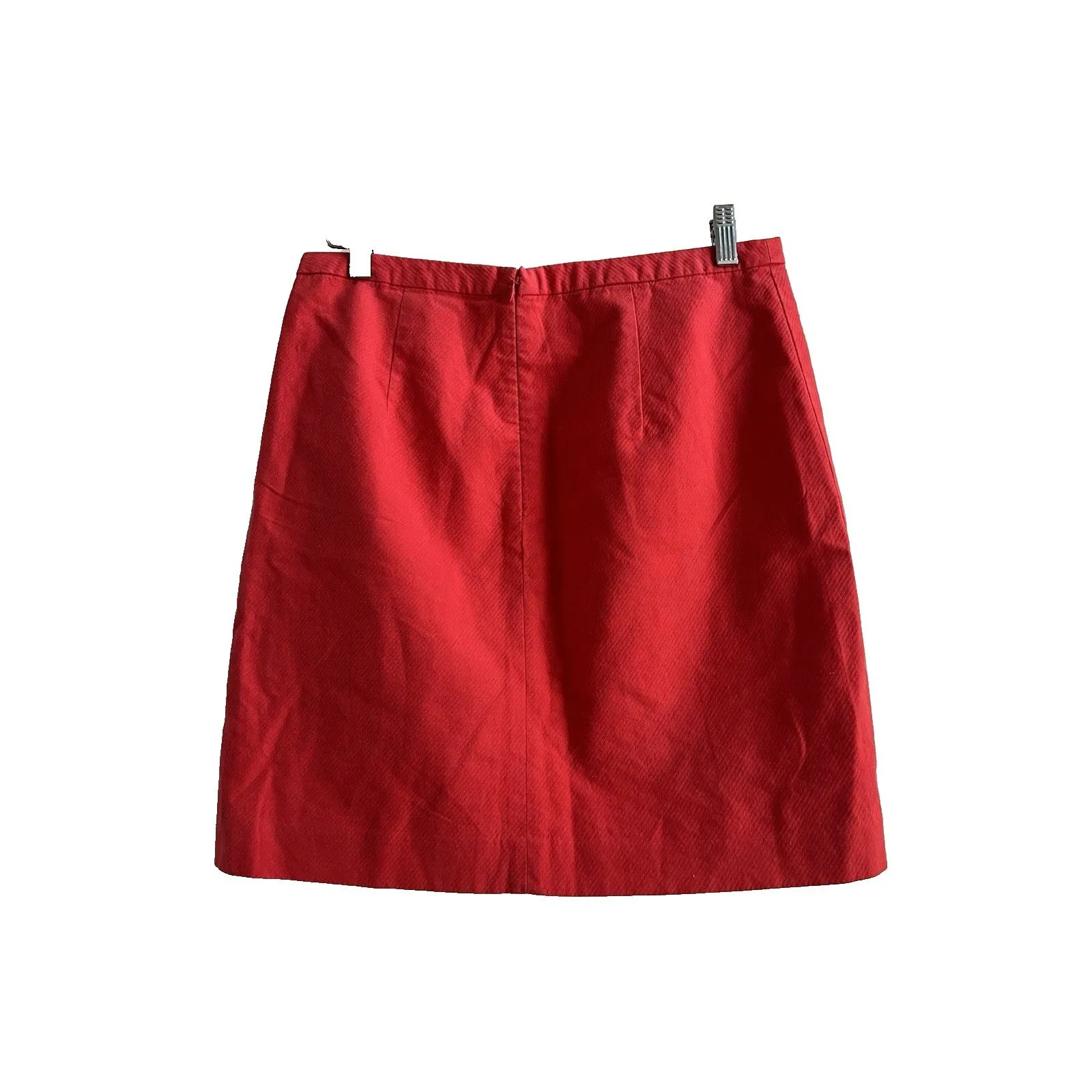 Cotton Linen Red Skirt Office Work Career - Image 3