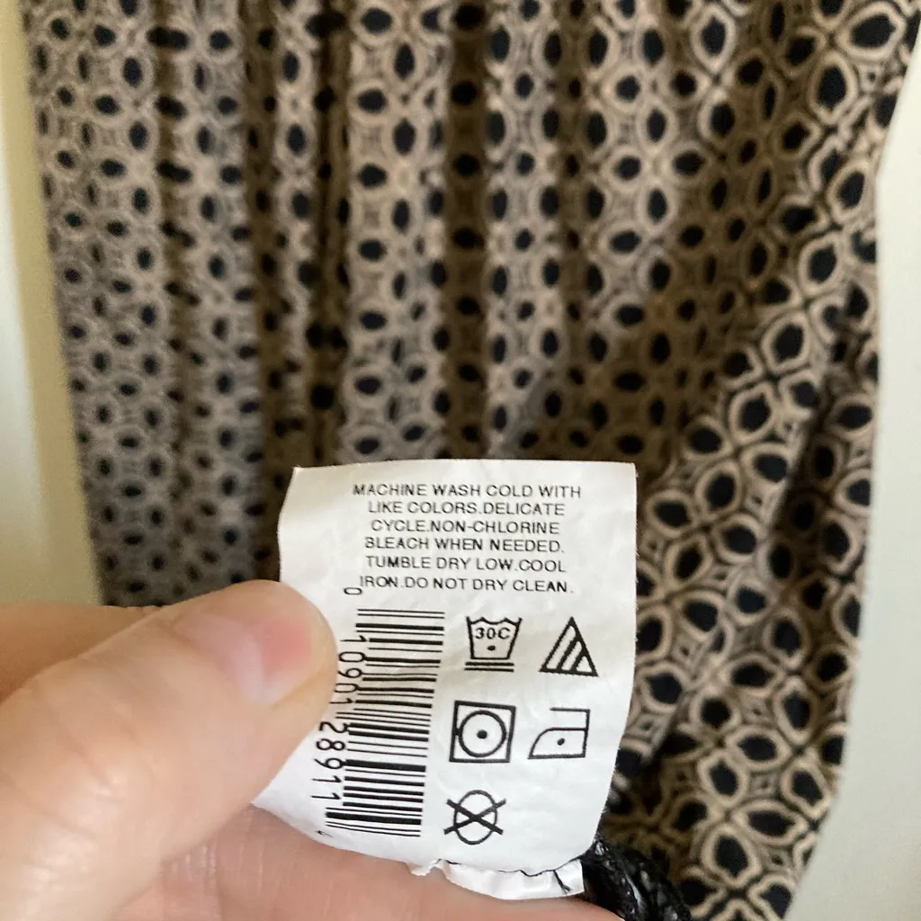 🌞Motherhood Maternity Black & Tan Geometric Print Short Sleeve Midi Dress #O - Image 4