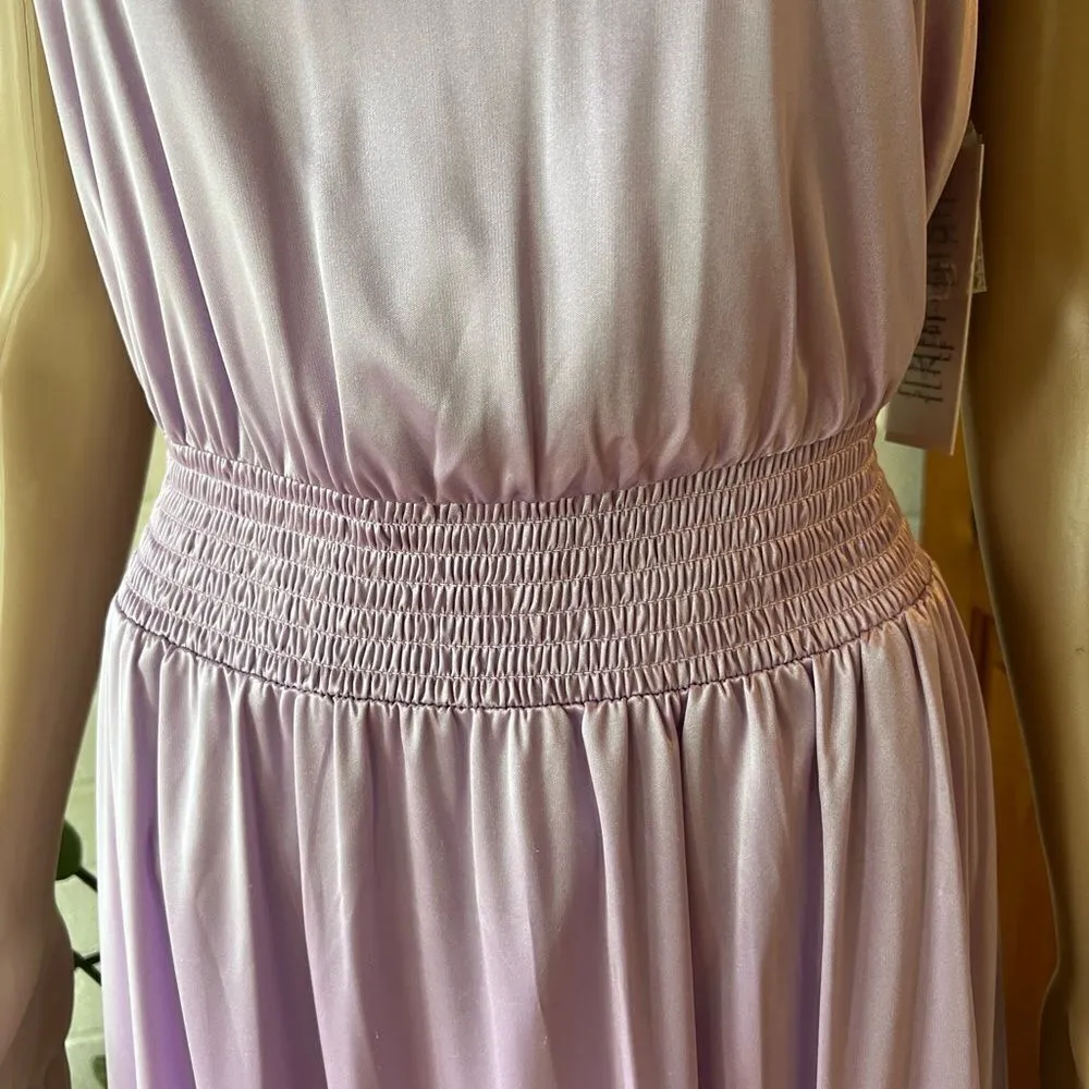 𝅺NANETTE Lepore satin prom/evening gown high low color orchid bloom size 2 - Image 5