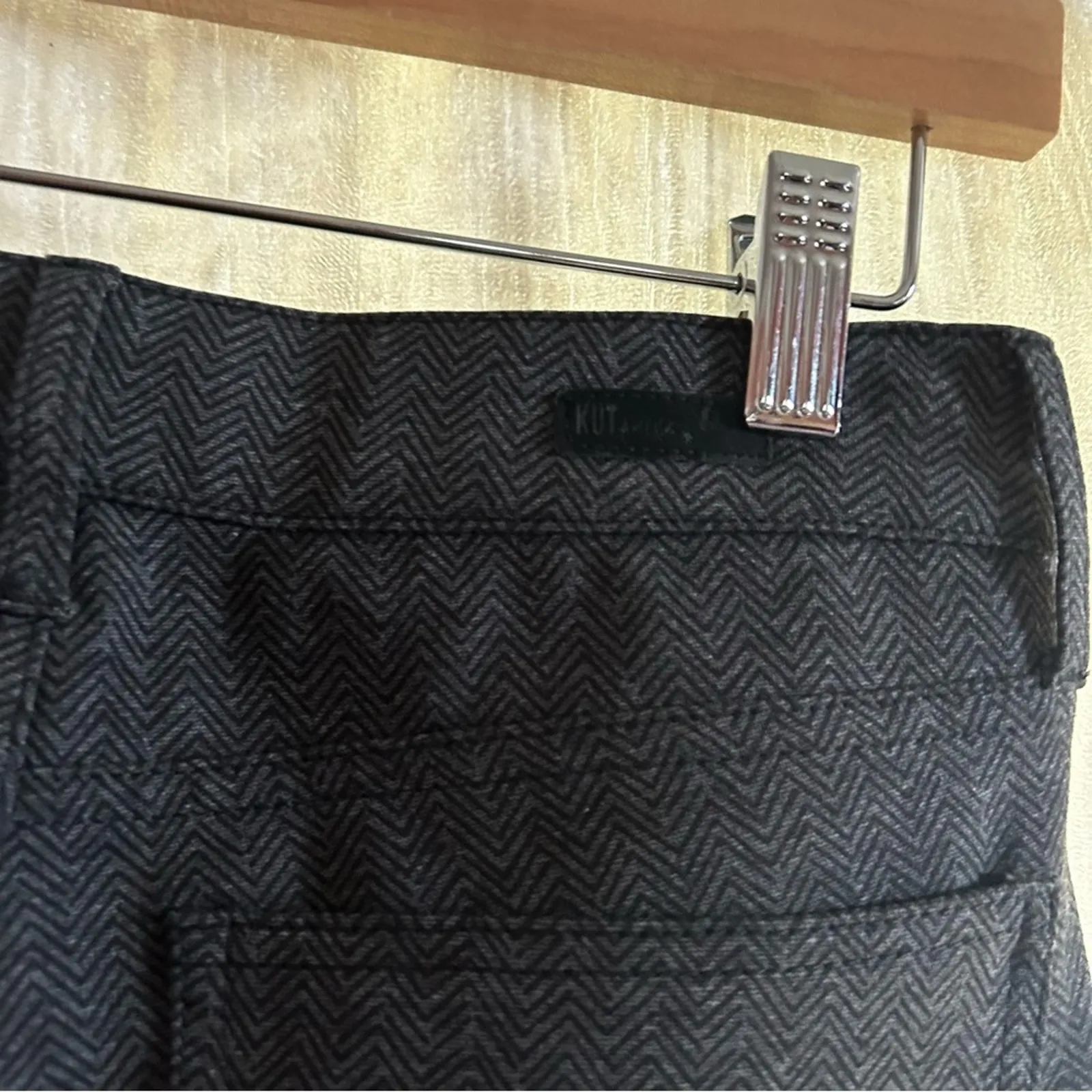 Kut from the Kloth Ponte Knit Skinny Ankle‎ Pants Herringbone Gray NEW Size 2 - Image 5