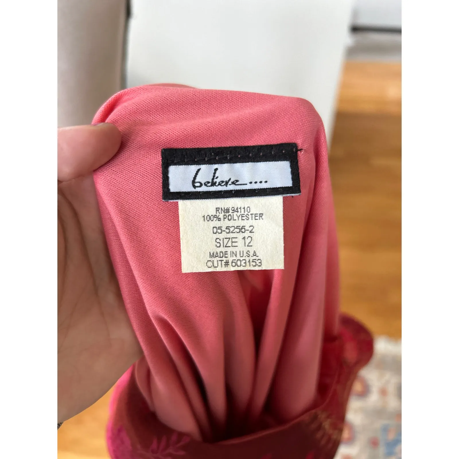 Vintage Y2K Red Floral Paisley Slip Dress Whimsygoth Practical Magic Size 12 - Image 3