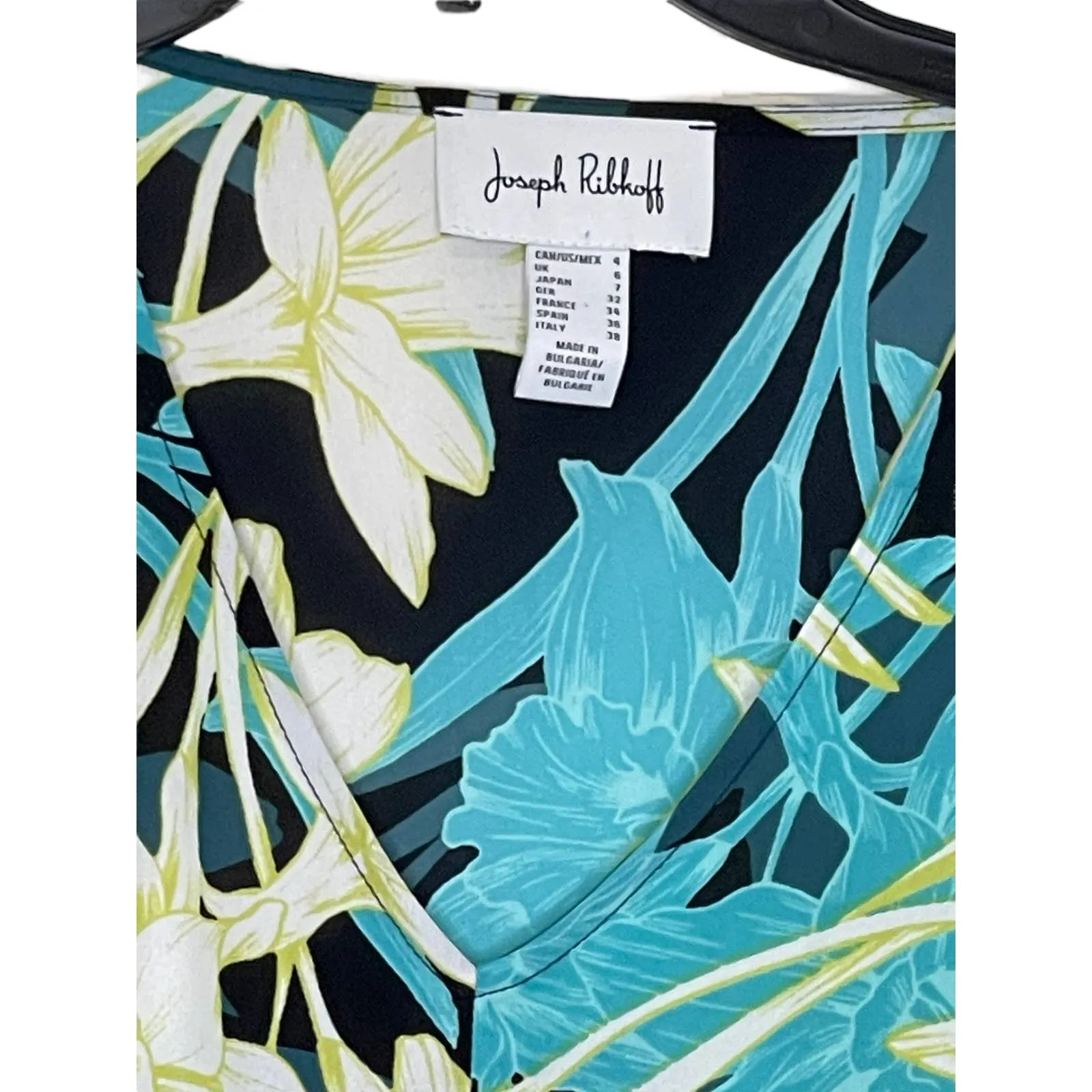 Joseph Ribkoff Women Blouse Style 212239 Floral Tie-Front V-Neck‎ Long Sleeves 4 - Image 2