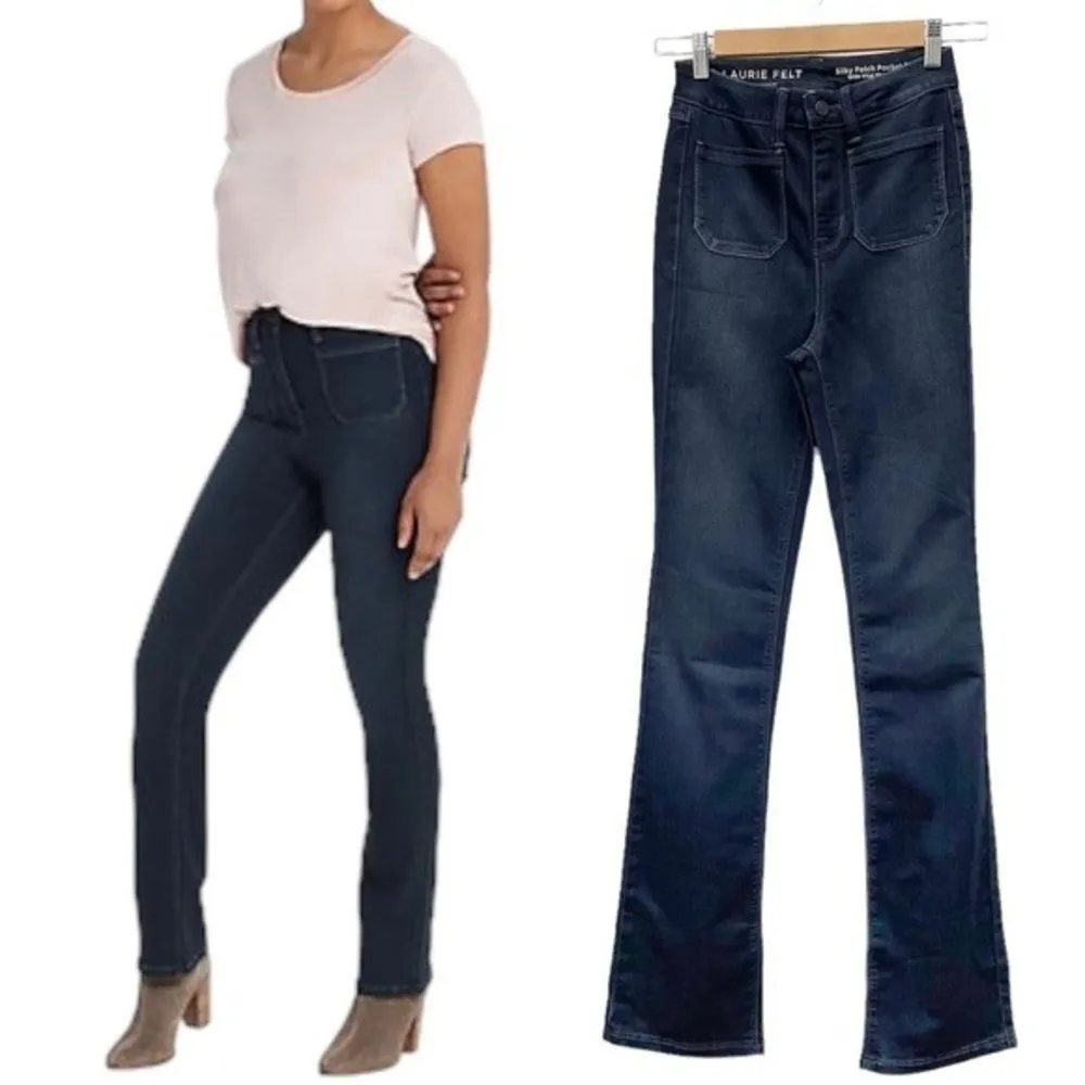 Laurie Felt Silky Patch Pocket Baby Bell High Waist Dark Wash Jeans Size XXS | 2 - Image 14
