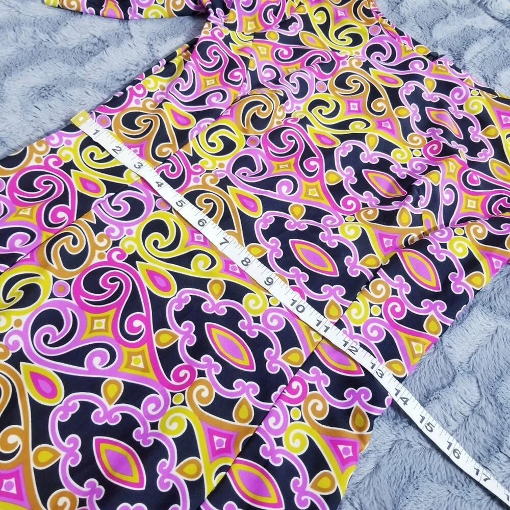 Jude Connally Geometric Abstract Multi Colored Psychedelic Sheath Dress Funky Pink Size XS - Image 9