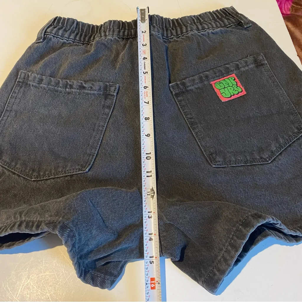 Vtg Empyre Denim Jean Shorts Women Small Black Baggy 90's Button Zip Pocket S - Image 6