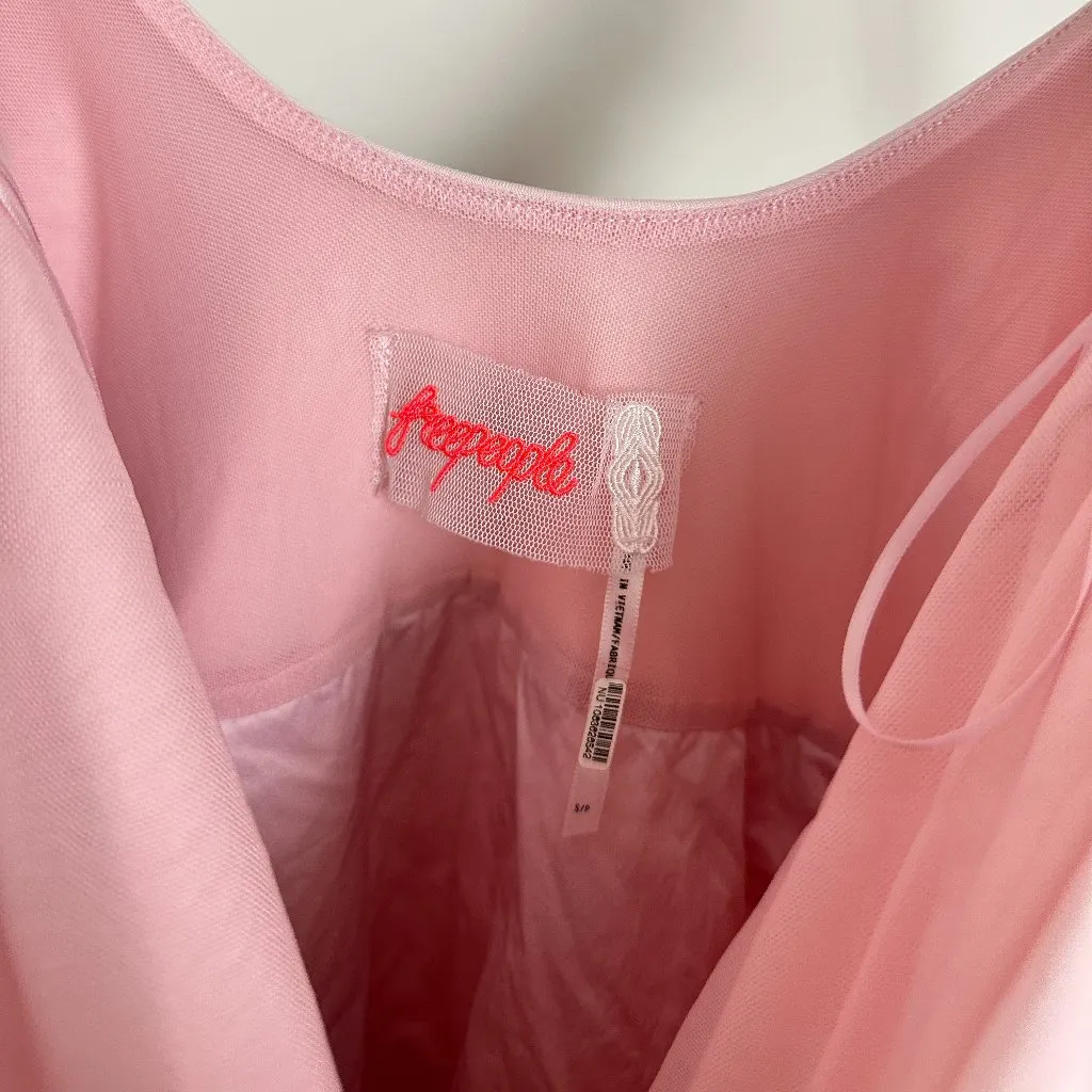 FREE PEOPLE Genevieve Mini Dress in Blossom Pink Size Small - Image 5