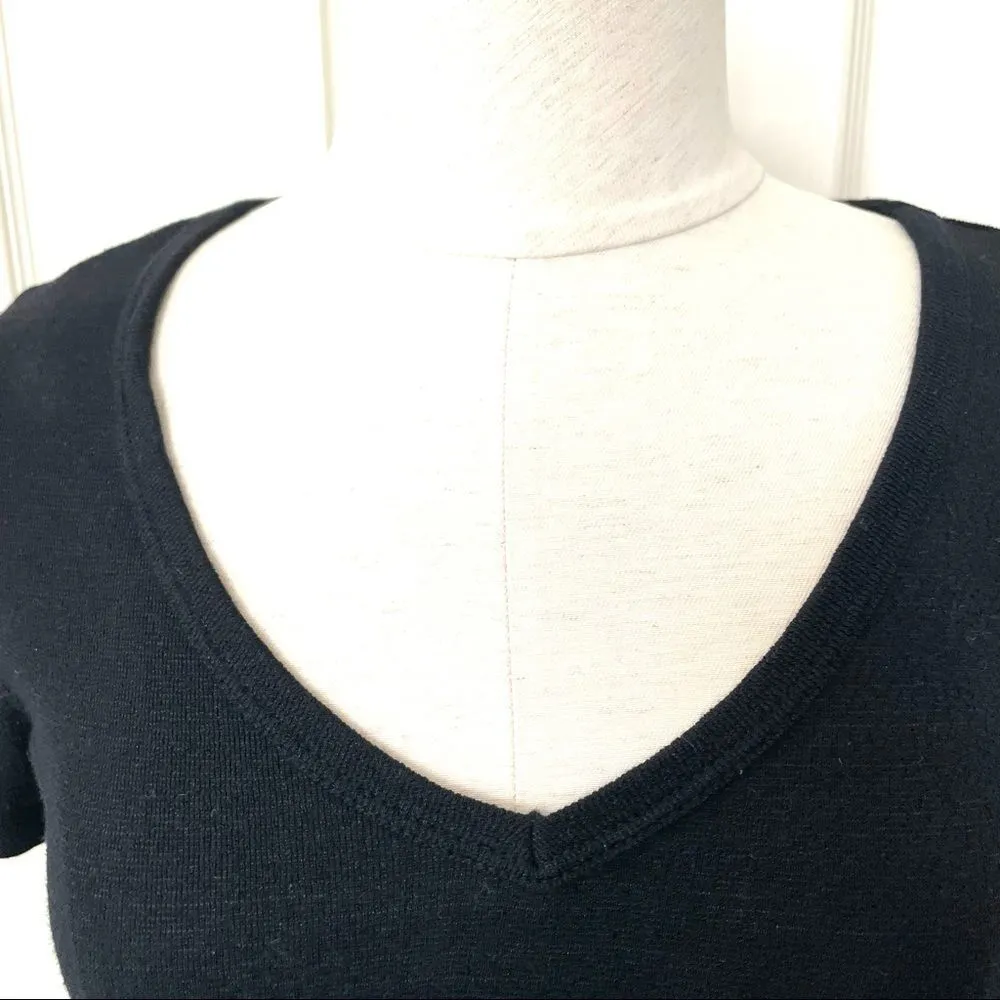 Michael Stars for Anthropologie black short sleeved V neck T - Image 6