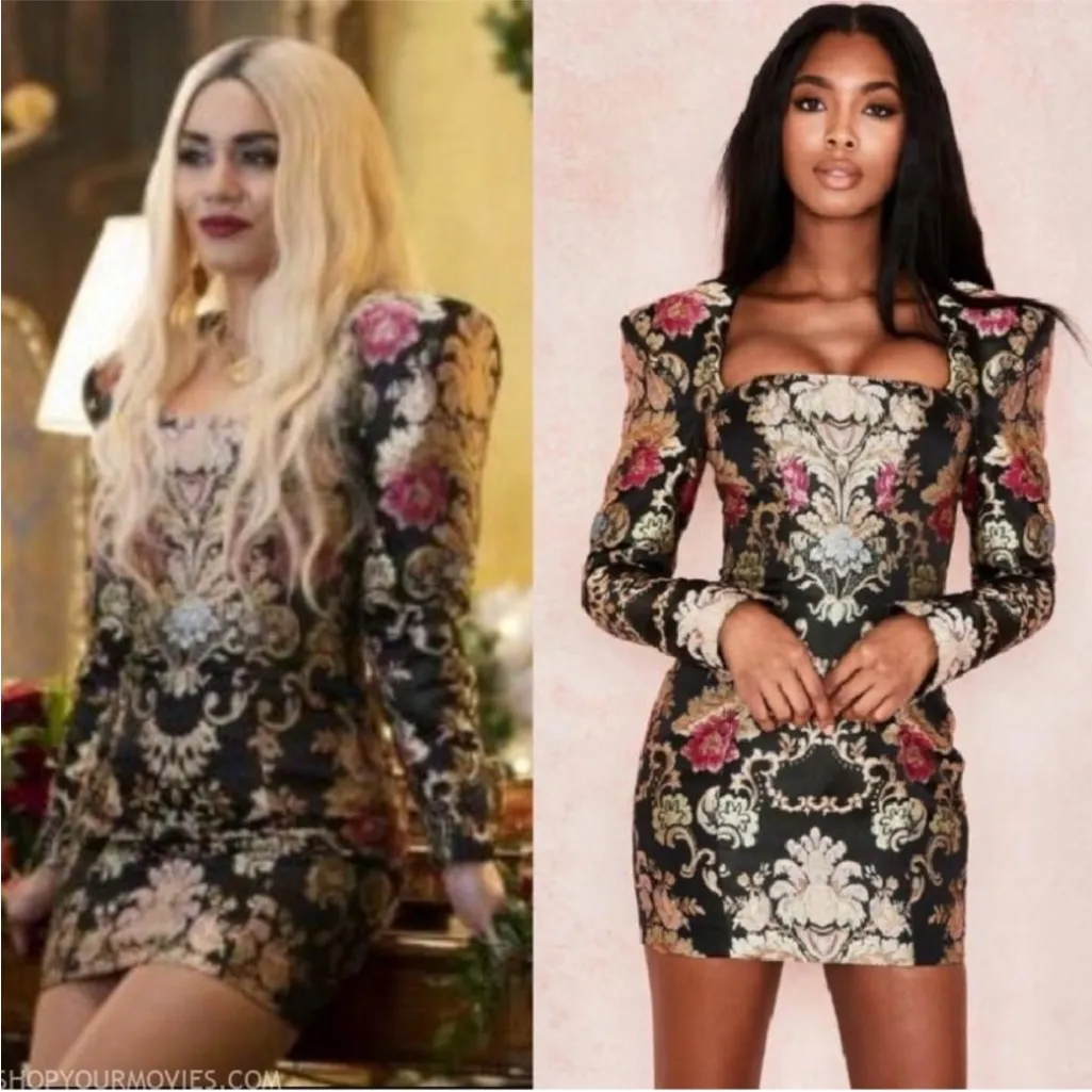 NWOT HOUSE OF CB 'Mona' Jacquard Boned Bustier Long Sleeve Mini Dress Size XS - Image 4