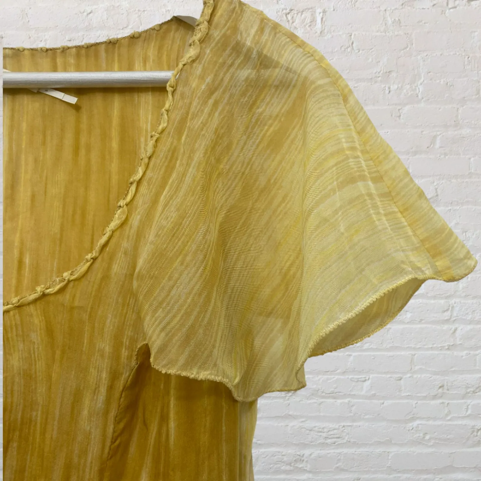 Max Studio Golden Yellow Silk Ruffle Dress | Special Edition | Size S - Image 9