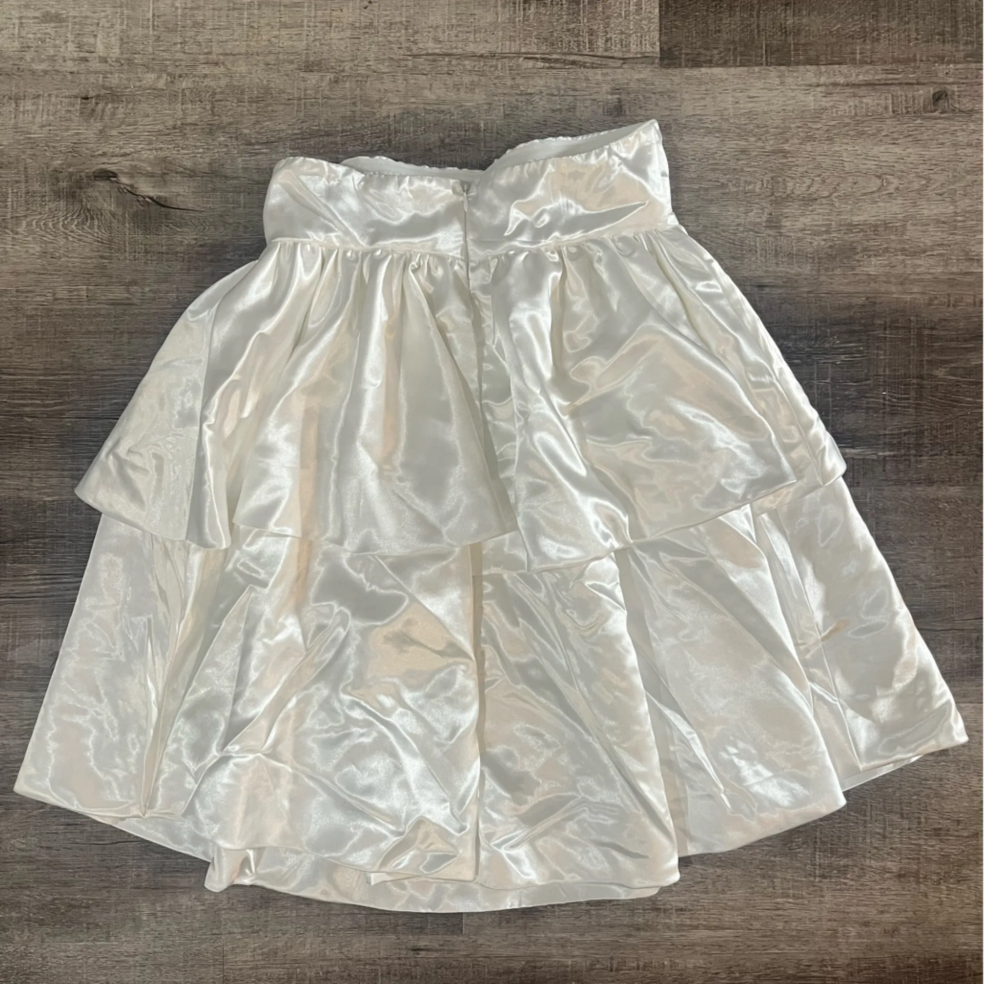 SELFIE LESLIE Elianna Strapless Tiered Mini Dress in Ivory - Image 4