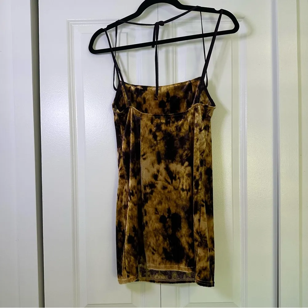 Urban Outfitters Mini Velvet-Feel Purple & Yellow Dress Size Small - Image 3