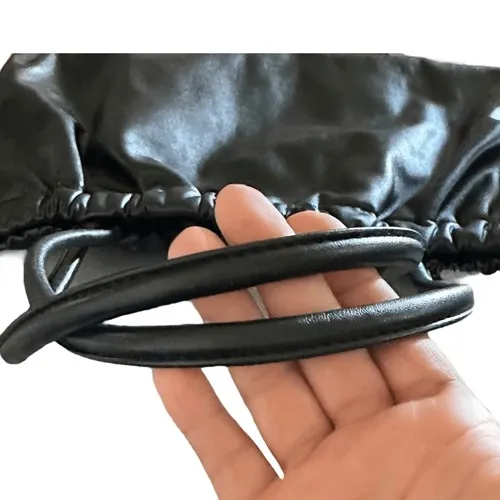 A New Day Black Faux Leather Gathered Tote Bag - Image 5