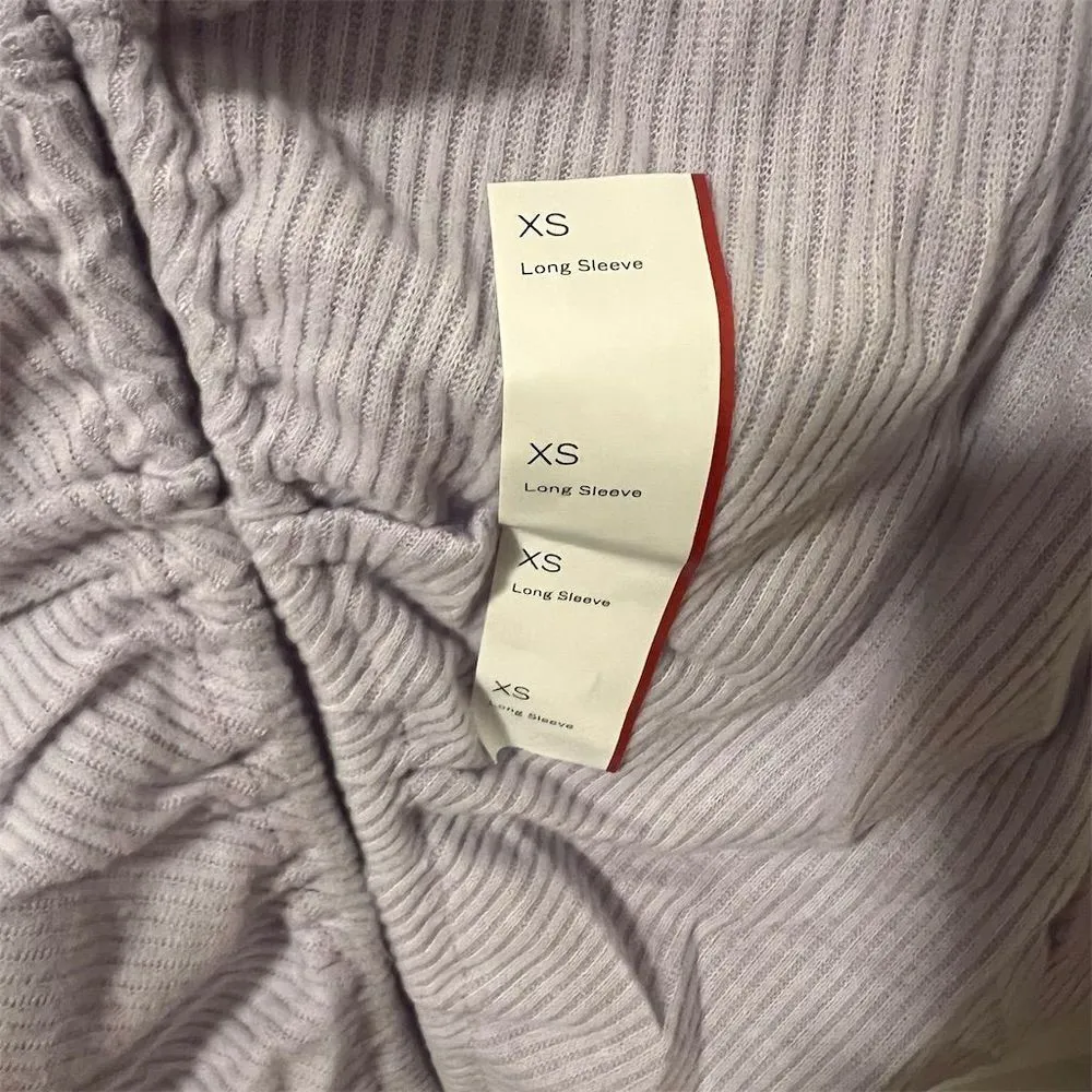 Wild Fable Women's XS‎ Purple Lace-Up V-Neck Long Sleeve Knit Top NWT - Image 5