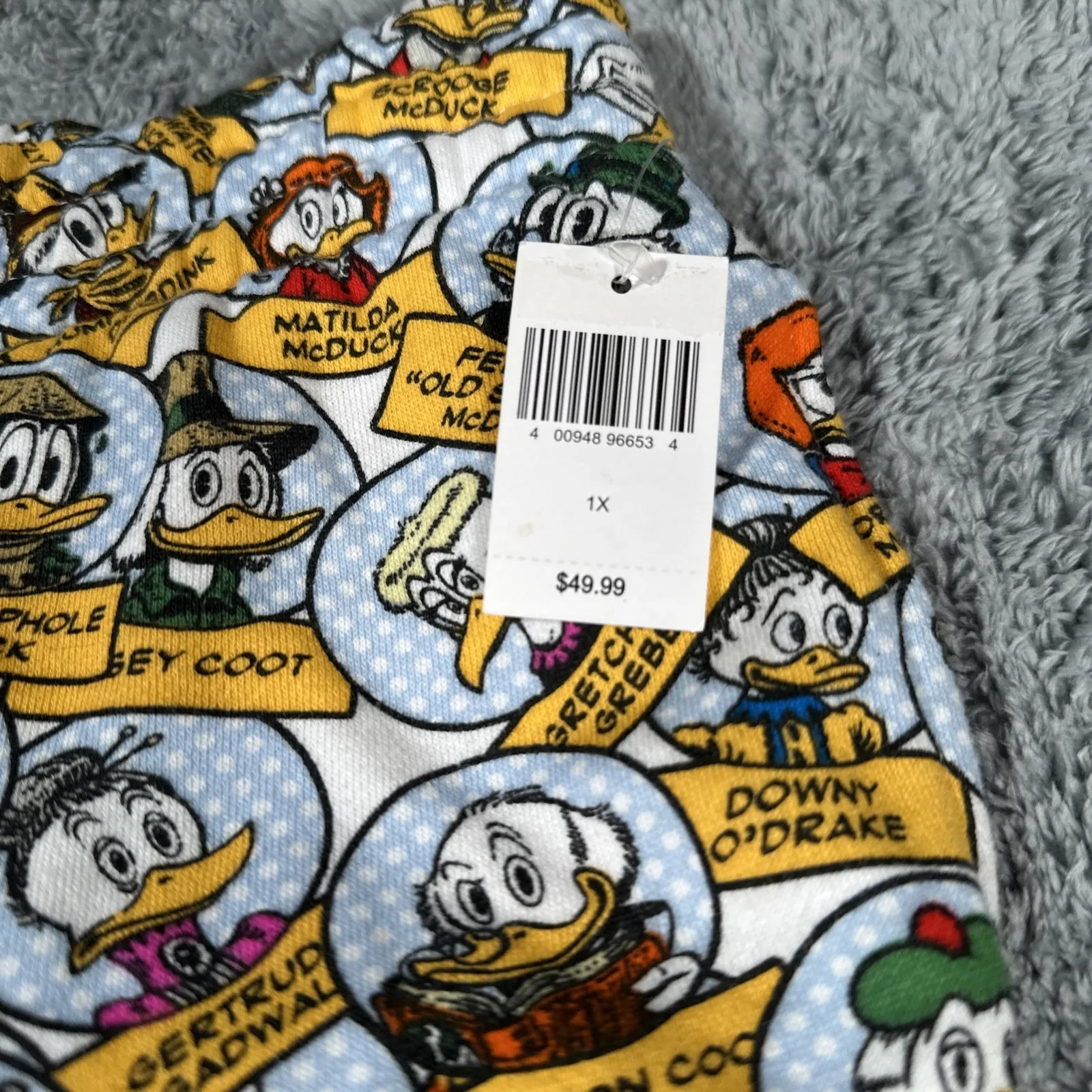 NWT Disney Duck Family Scrooge Daisy Allover Joggers Pants Pockets SZ XL NEW - Image 3
