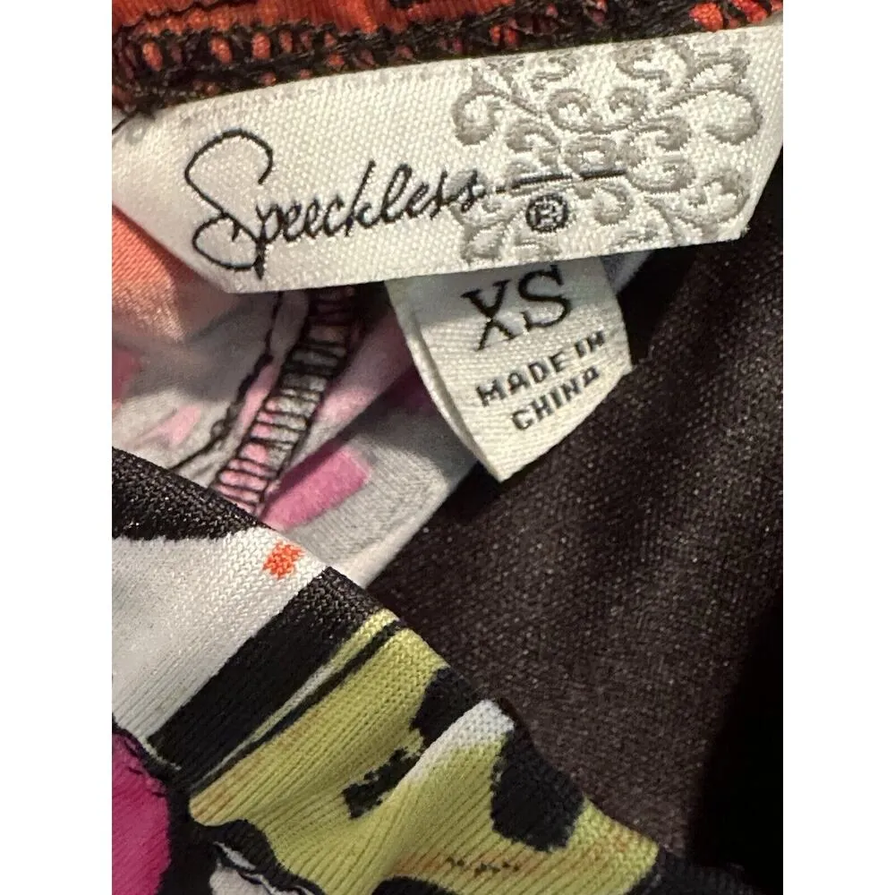 Vtg Y2K Speechless Dress Size XS Short Sun Dress Floral Halter Pink White Black - Image 4