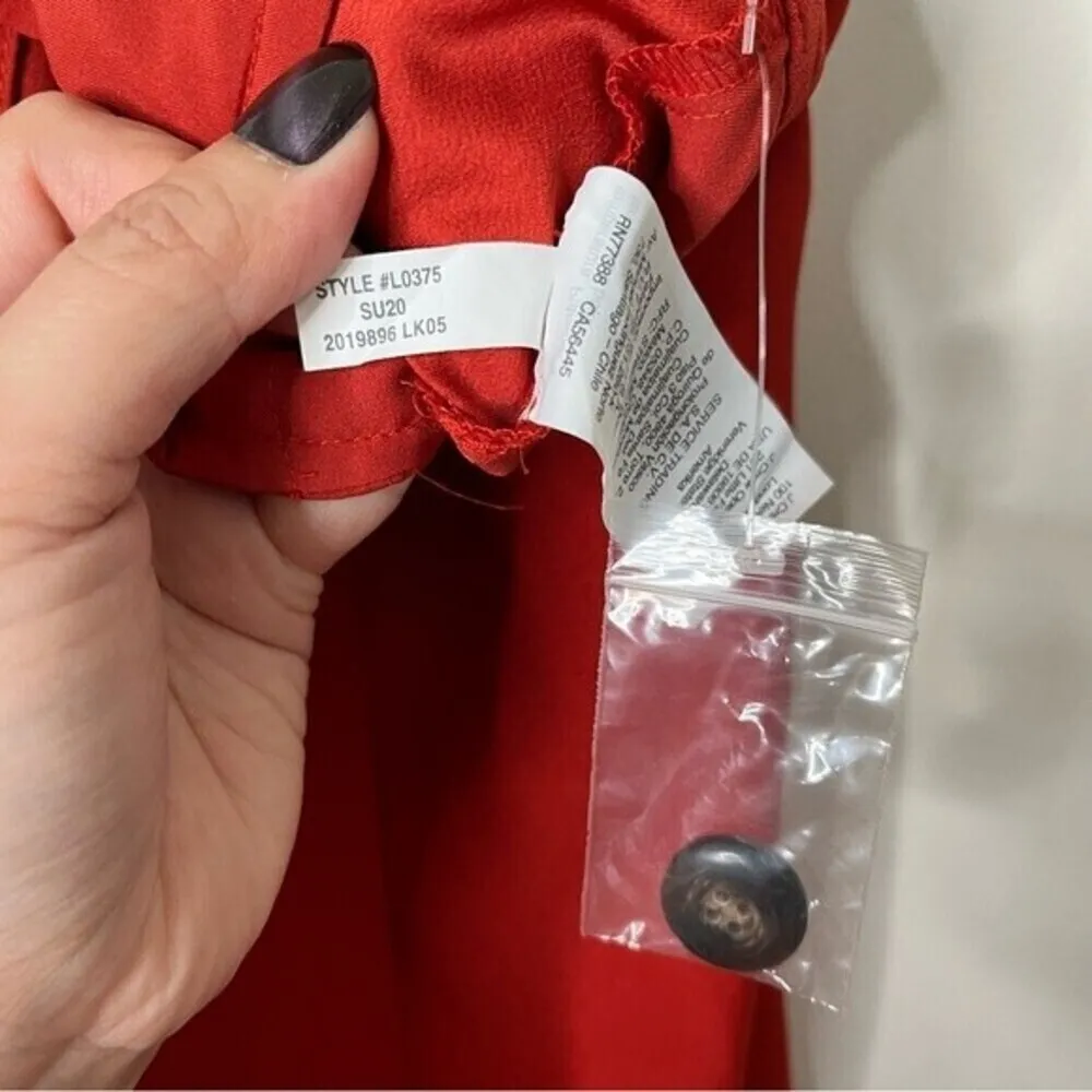 Madewell New Drapey Paperbag Pants Red Tie Waist Women’s Size 2 Cropped - Image 10