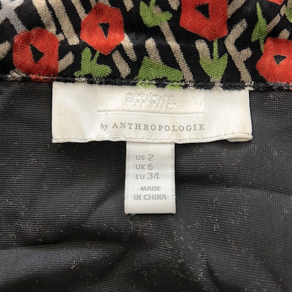 Ettitwa by Anthropologie Floral Long Sleeve Velvet Blazer Jacket Coat **Sz 2** - Image 4