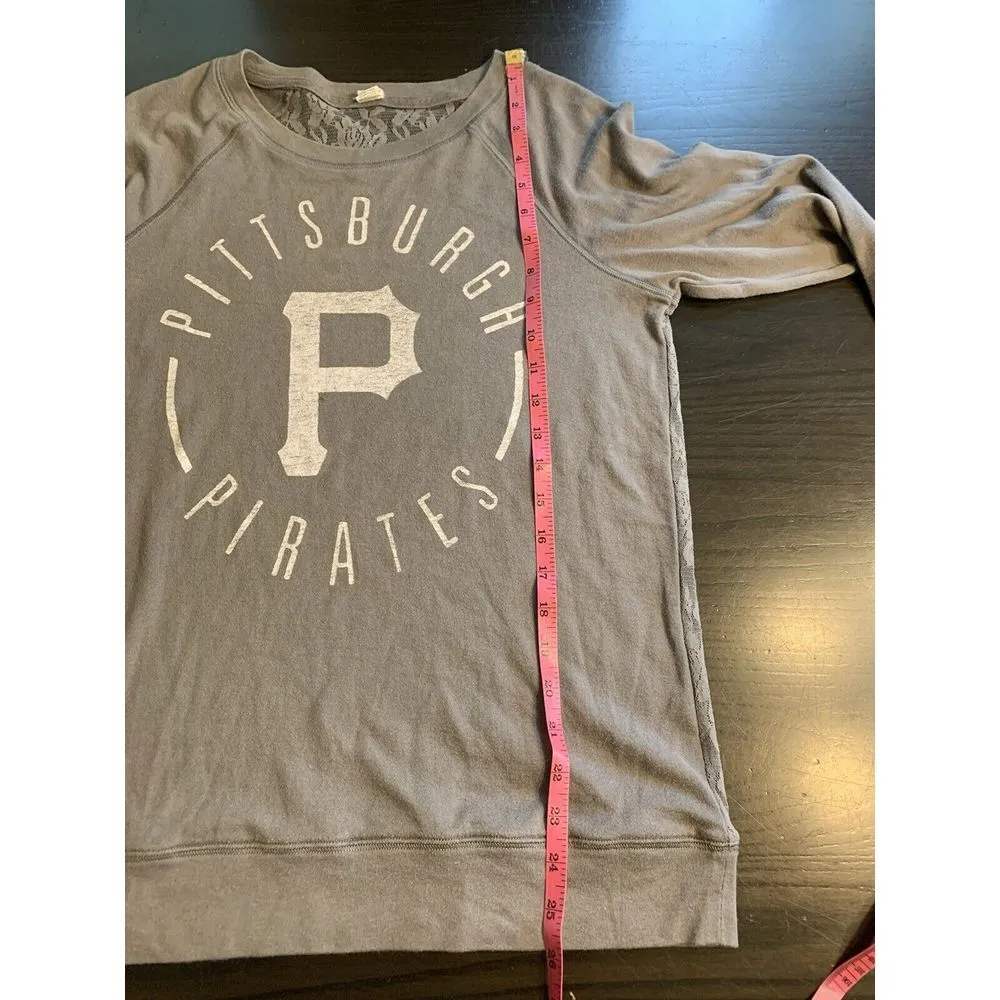 Victorias Secret MLB Pittsburgh Pirates T Shirt Lace Back PINK Small 5th & Ocean - Image 8