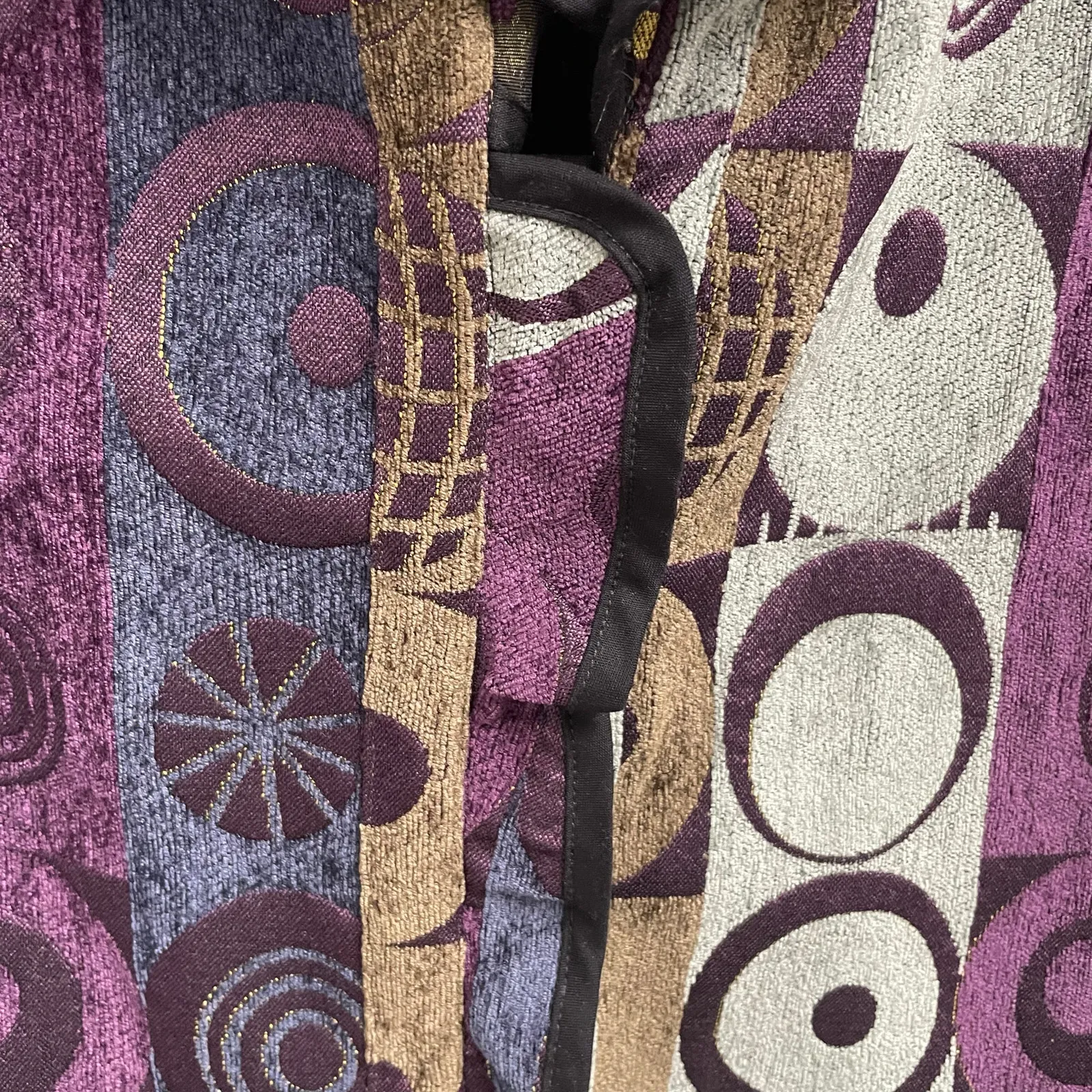 Winding River Jacket Women Large CAFE Print Geometric Tapestry Reversible USA - Image 7