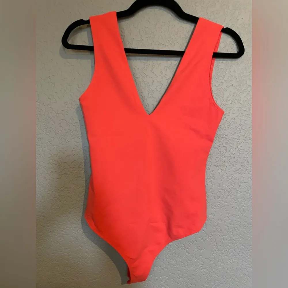 NWT Free People Keep it Sleek Bodysuit Pink Poinsettia Size S - Image 5