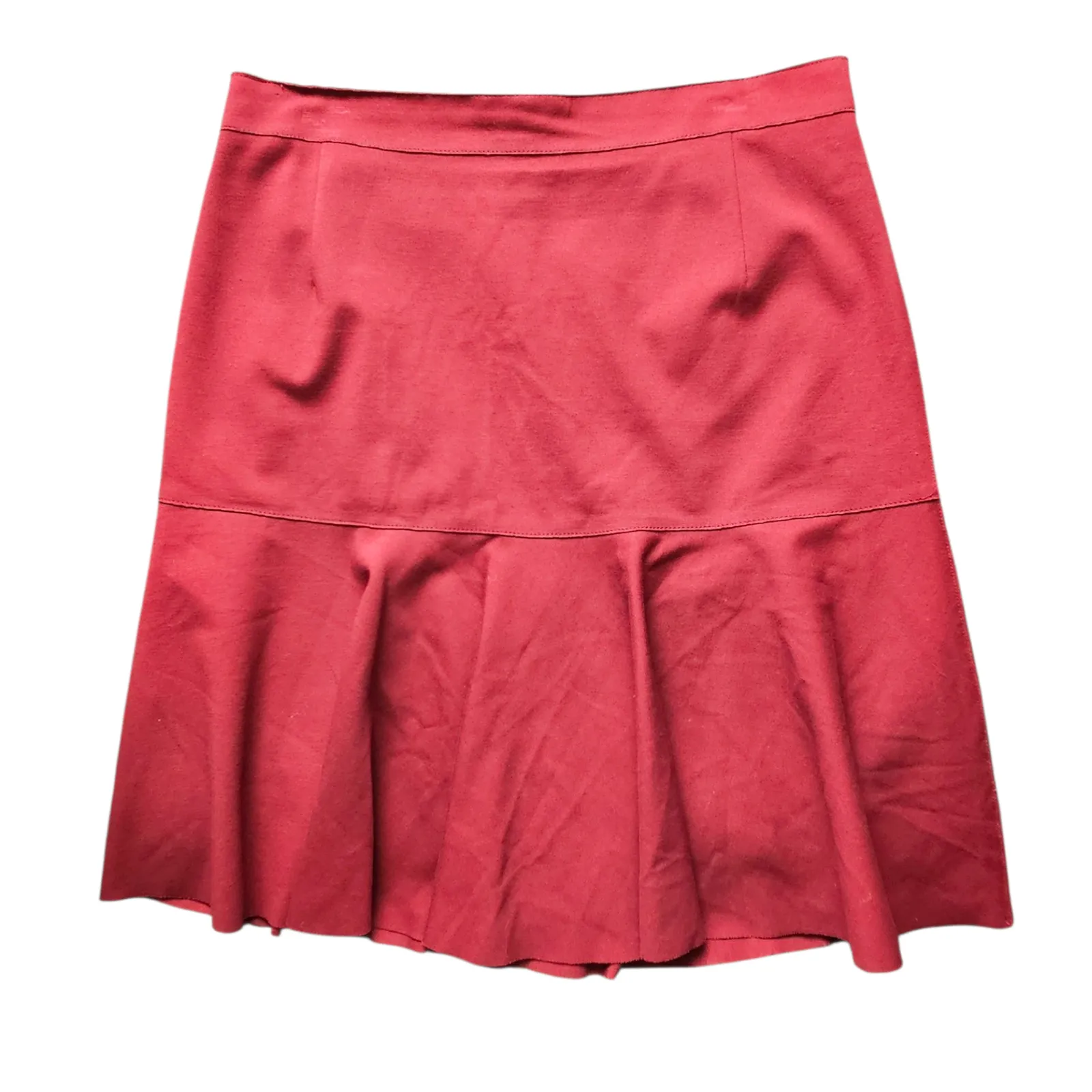 Akris Punto Flare Jersey Skirt Burgandy Red Size US 14 Christmas‎ Glam Holidays - Image 6
