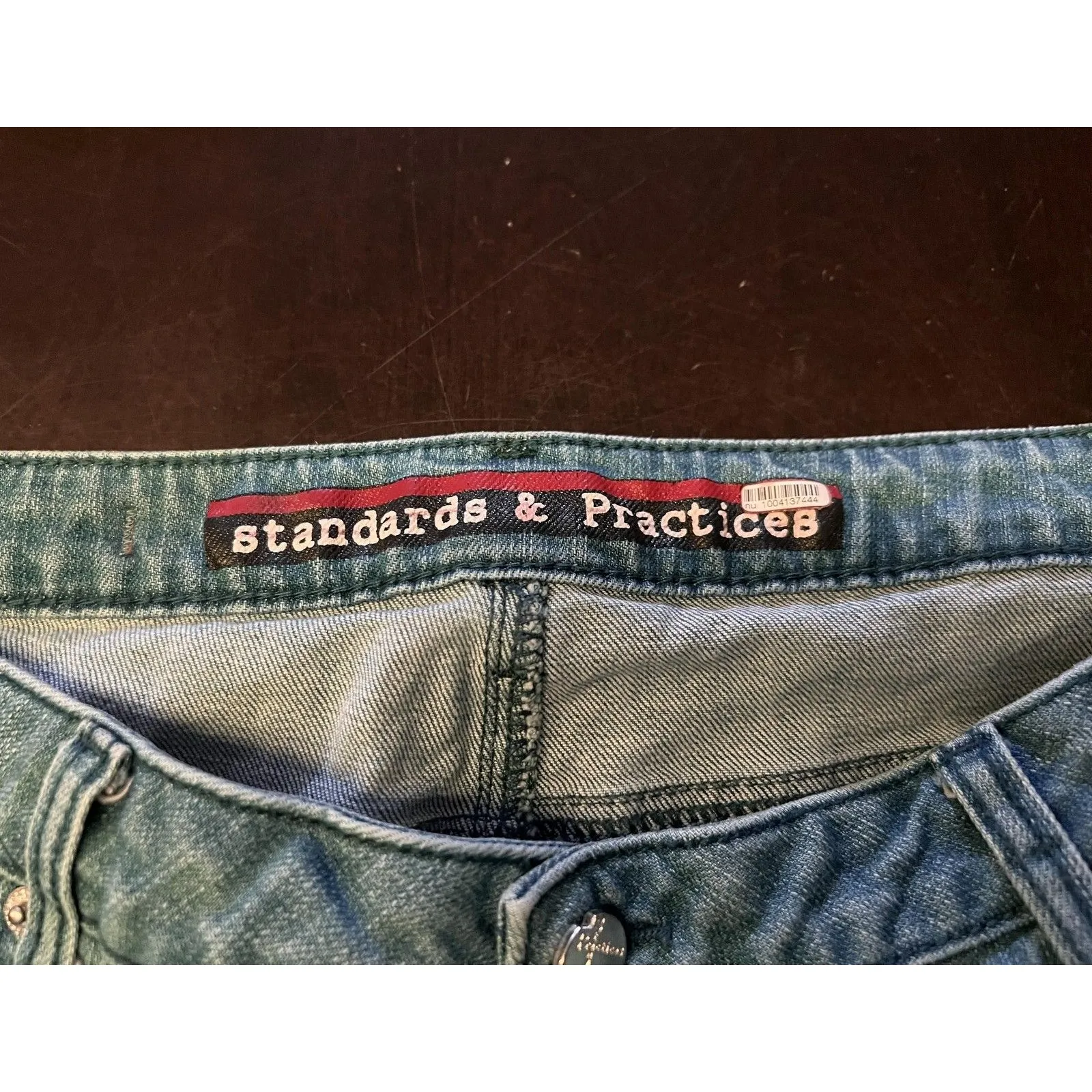 Standards & Practices Jeans Womens 32 Light Blue Cropped Raw Hem Side Snap Size undefined - Image 8