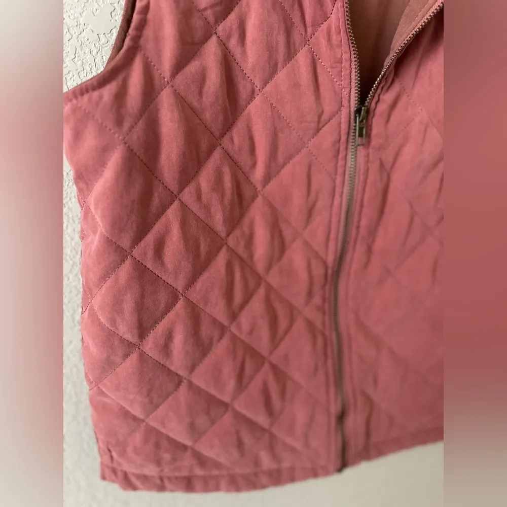 Umgee Mauve Pink Quilted Vest Classic Diamond Pattern - Image 5