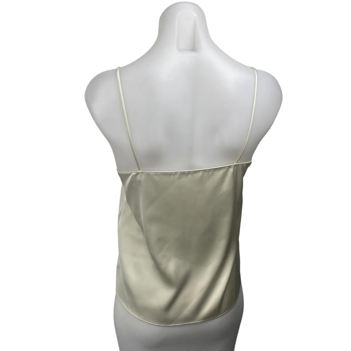 Zara Women's Cream Sleeveless Silk Satin Square Cami Camisole Tank Top Size S - Image 2