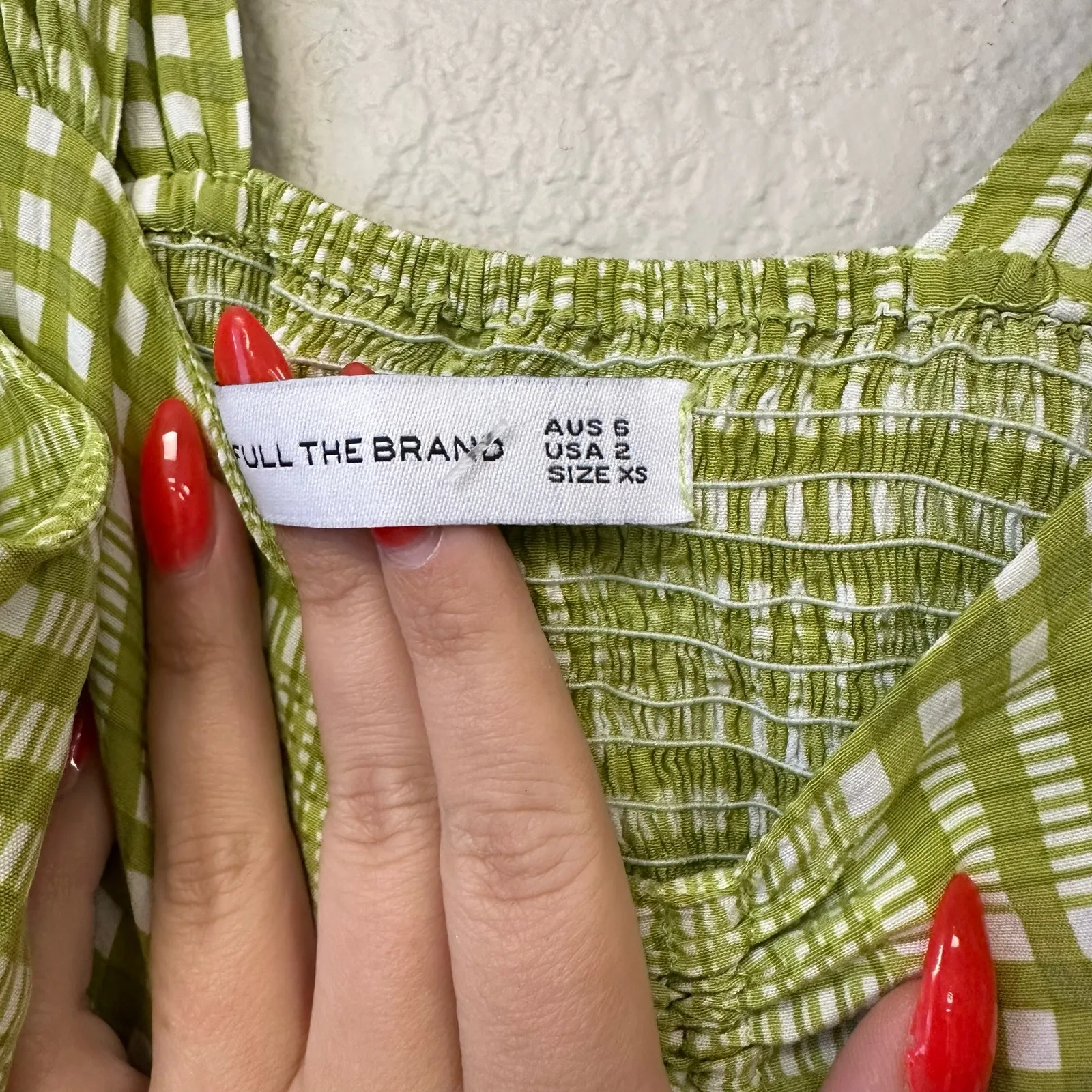 Faithfull The Brand Imogen Plaid Mini Dress Green Size 2 - Image 4