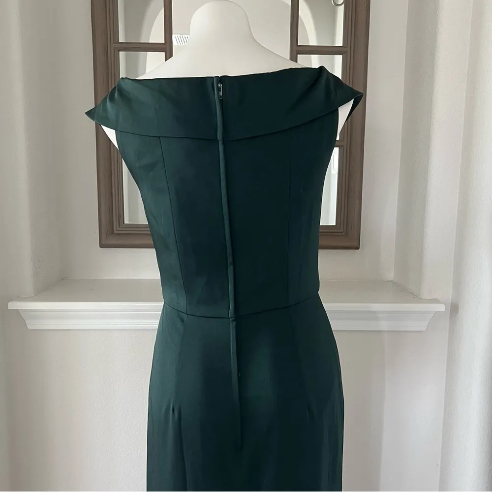 La Femme Emerald Green Formal Gown Off the Shoulder Dress Size 8, NEW $365.00 - Image 7