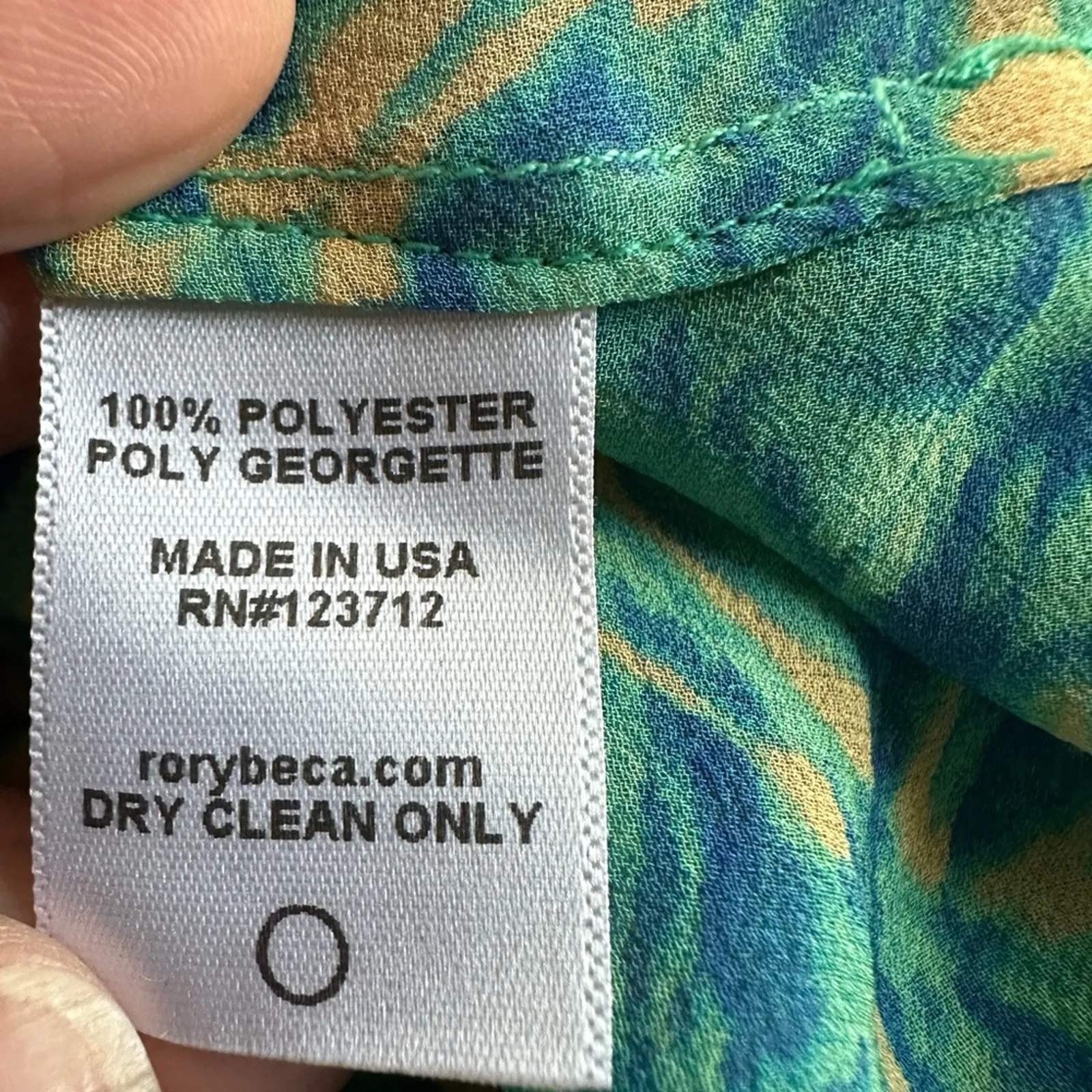 Rory Beca Artsy Watercolor Coverup Dress Semi Sheer Mini Green Resortwear - Image 8