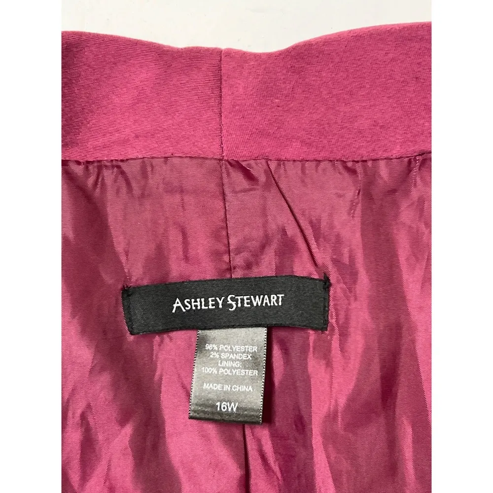 Ashley Stewart Plum Purple Faux Suede Drape Open Front Jacket Sz 16 Wo… - Image 8