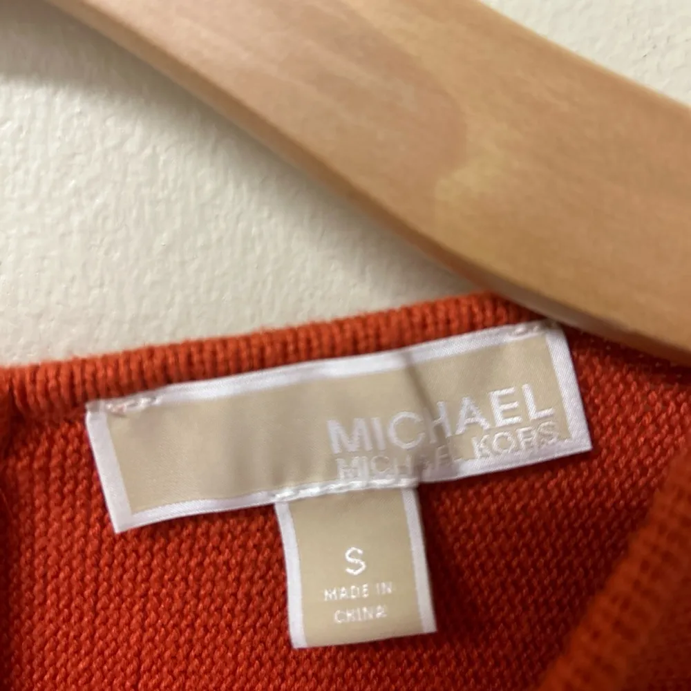 Michael Kors Bold Orange half zip top pullover Sweater size‎ small - Image 7