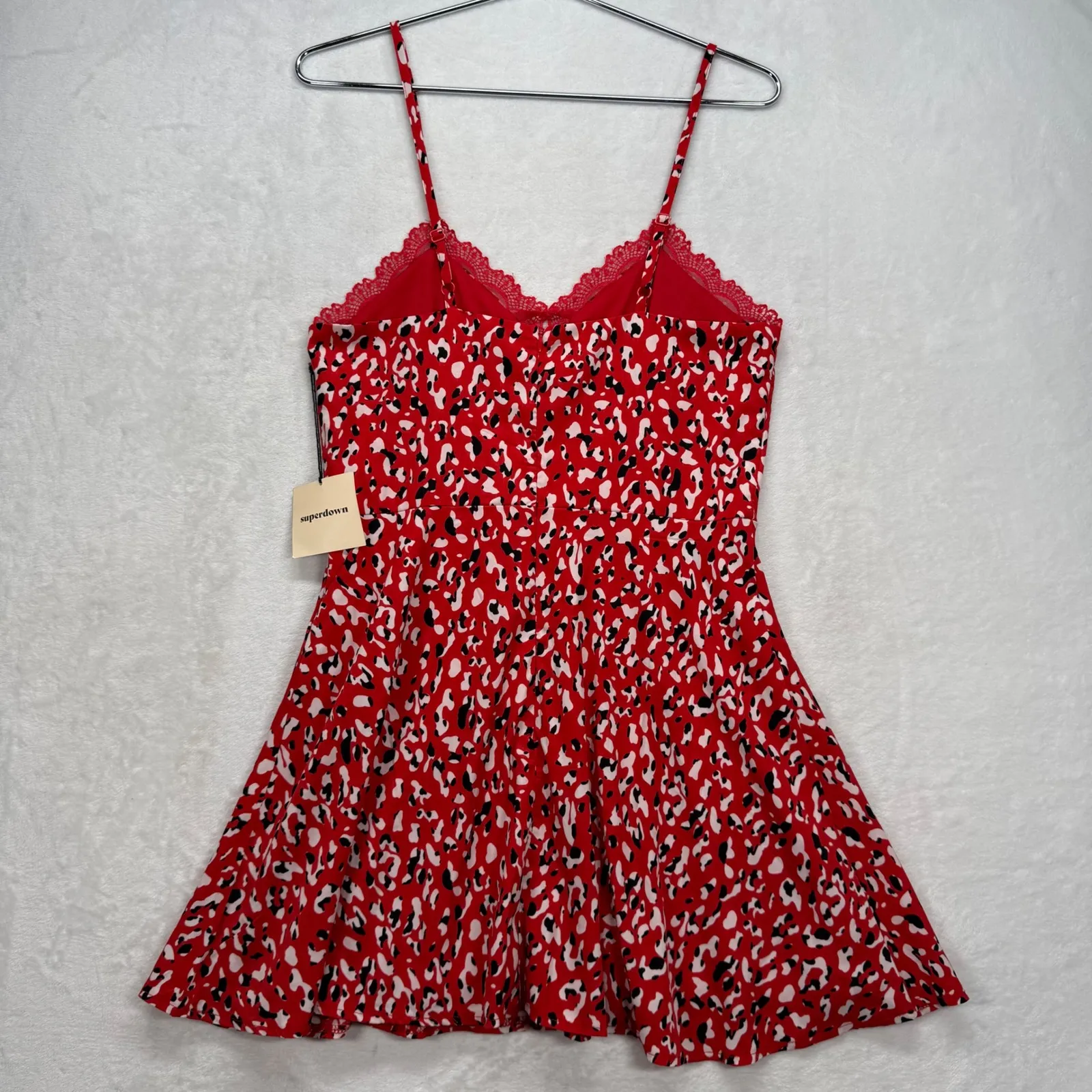 Revolve Superdown Red Brianna Mini Dress Lace Trim Party‎ Cocktail Dress Medium - Image 8