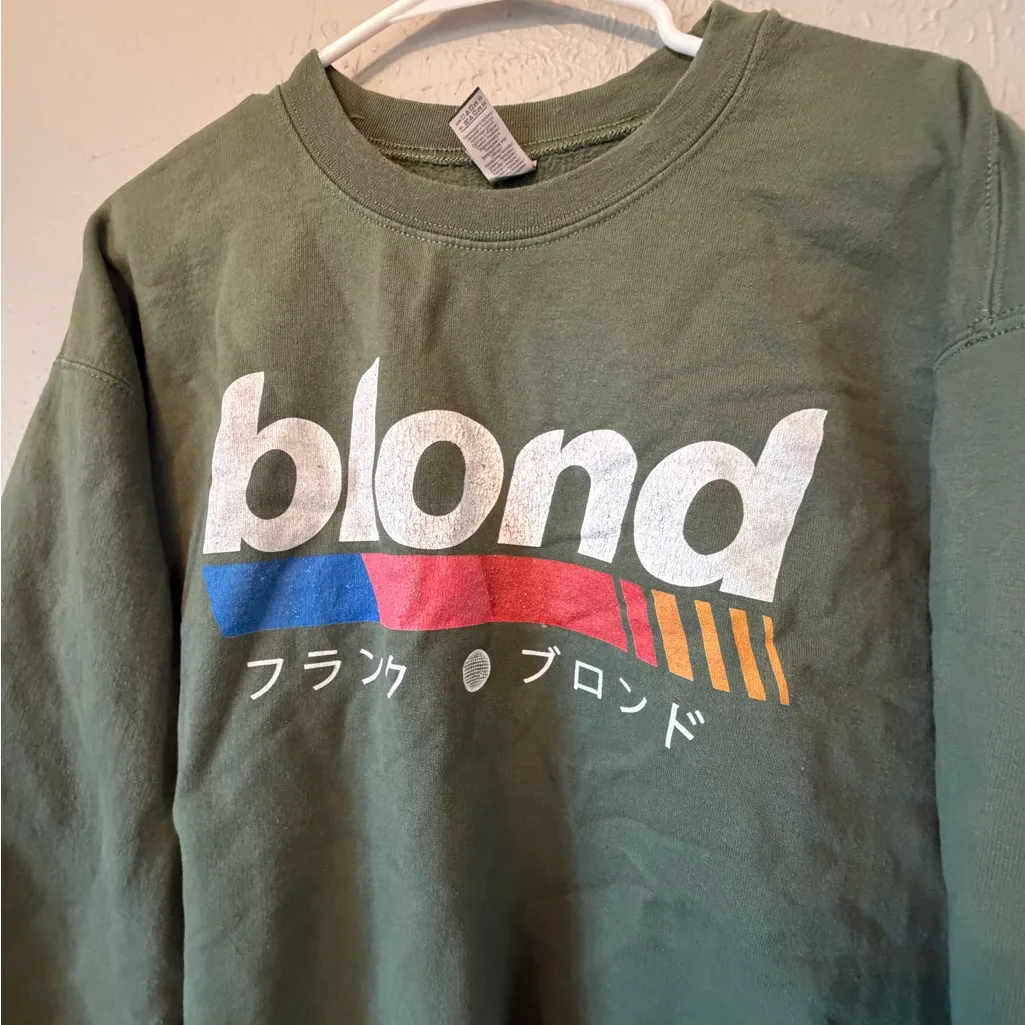 Green Graphic crew neck Frank Ocean Blond album - Image 2
