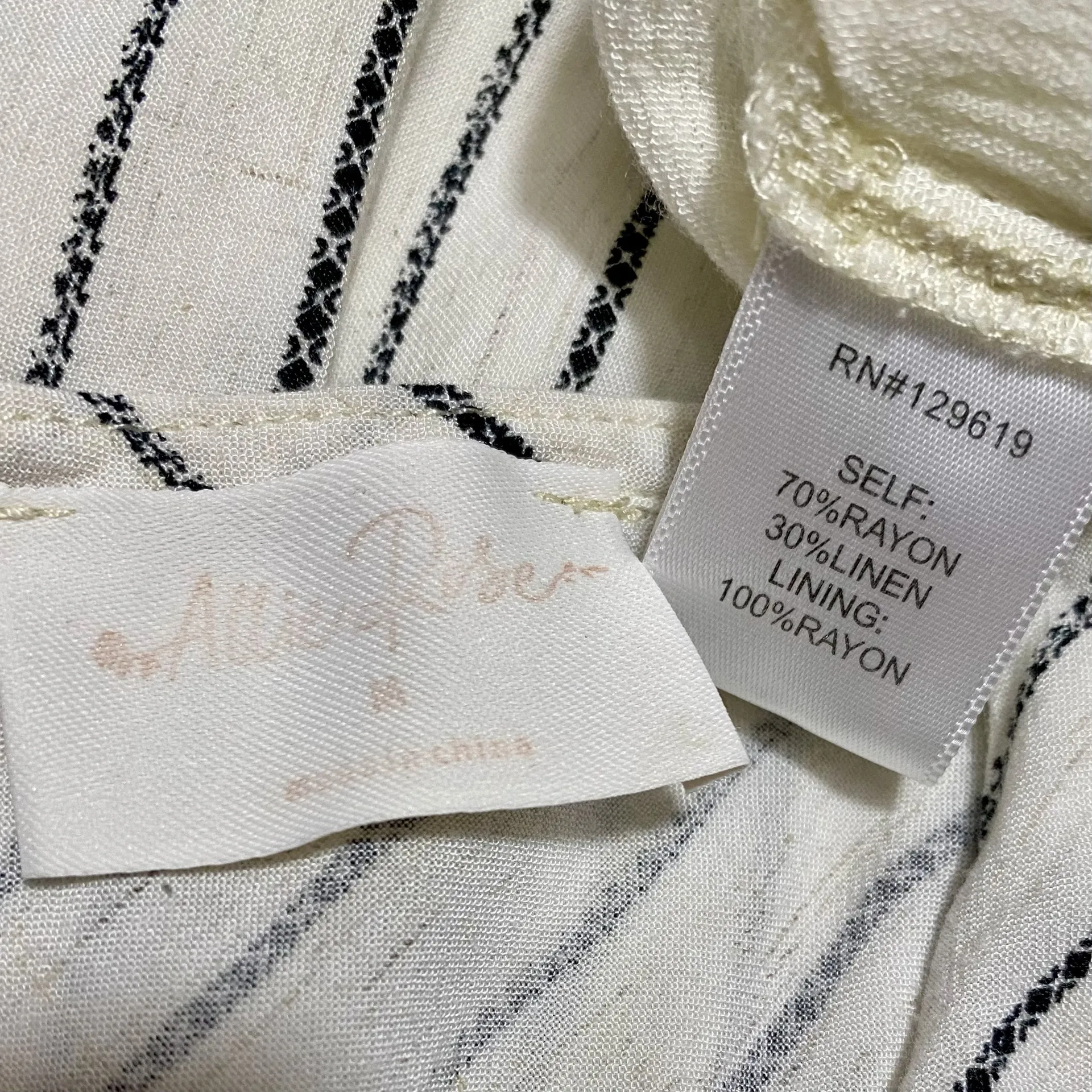 Allie Rose Women’s Romper Striped Short Sleeve V-Neck Size Medium - Image 3