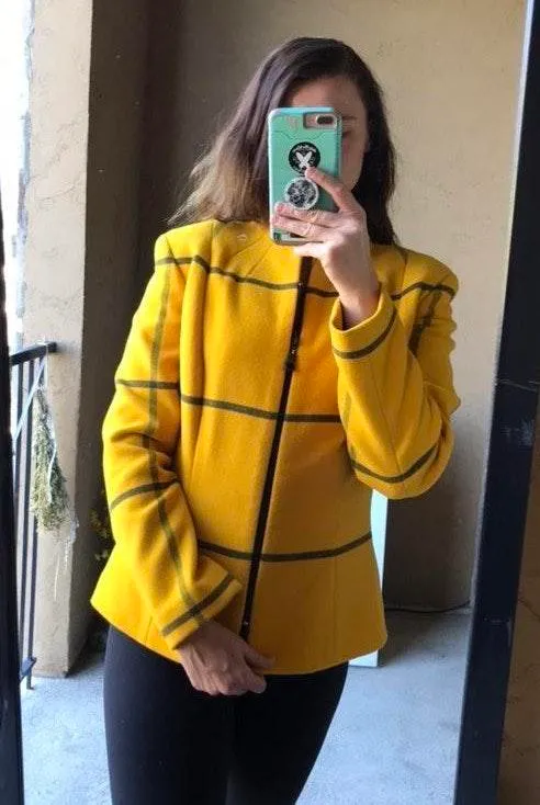 Plaid Vintage Jacket Yellow - Image 5