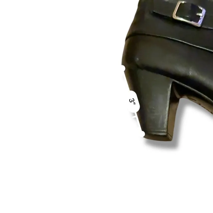 Clarks Black Heeled Ankle Boots Women's Size 9 Buckle Strap Zip Workwear - Image 13