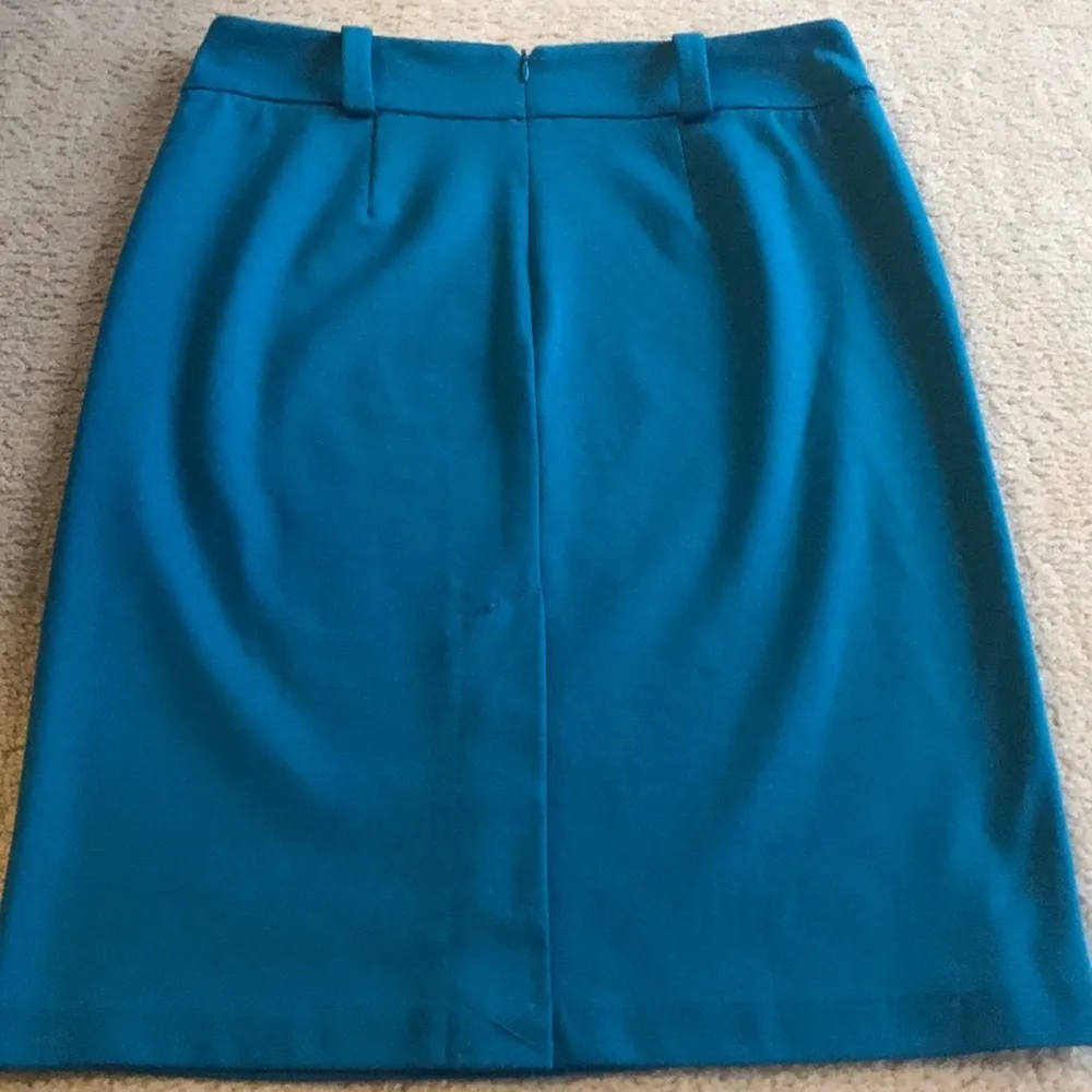 GEORGE teal knit tea length pencil skirt Blue Size 6 - Image 2