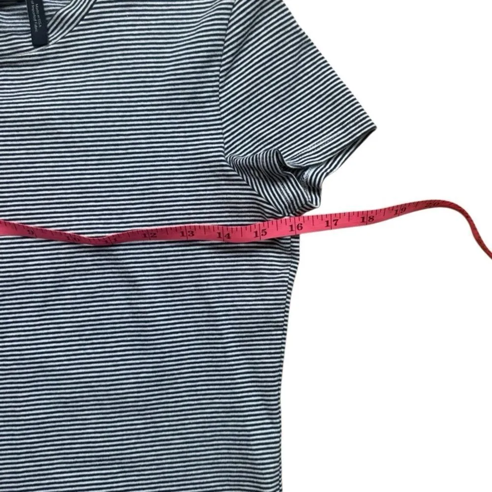 Theory Women's Striped Fitted T-shirt In Black White petite small - Image 5