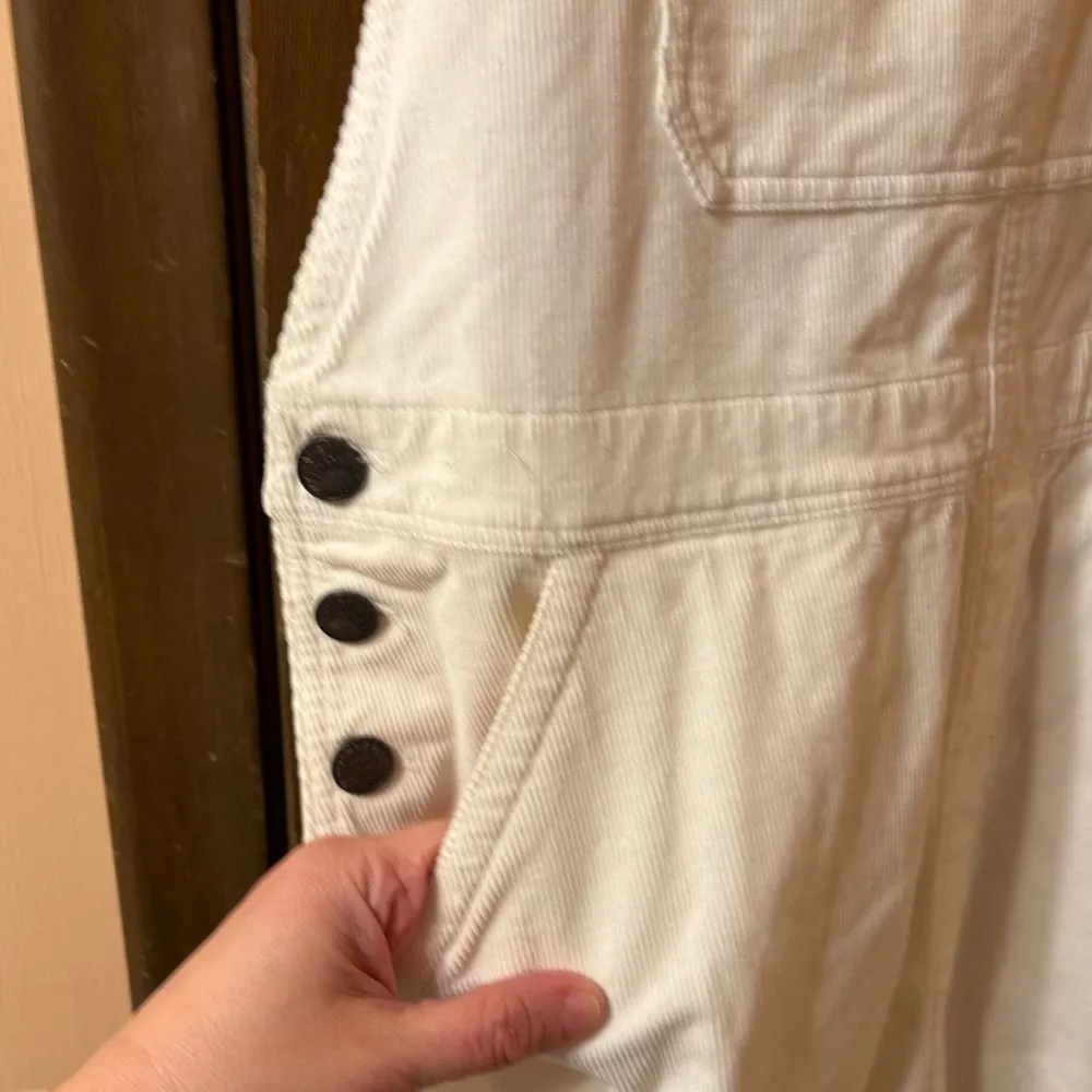 white corduroy overalls - Image 4