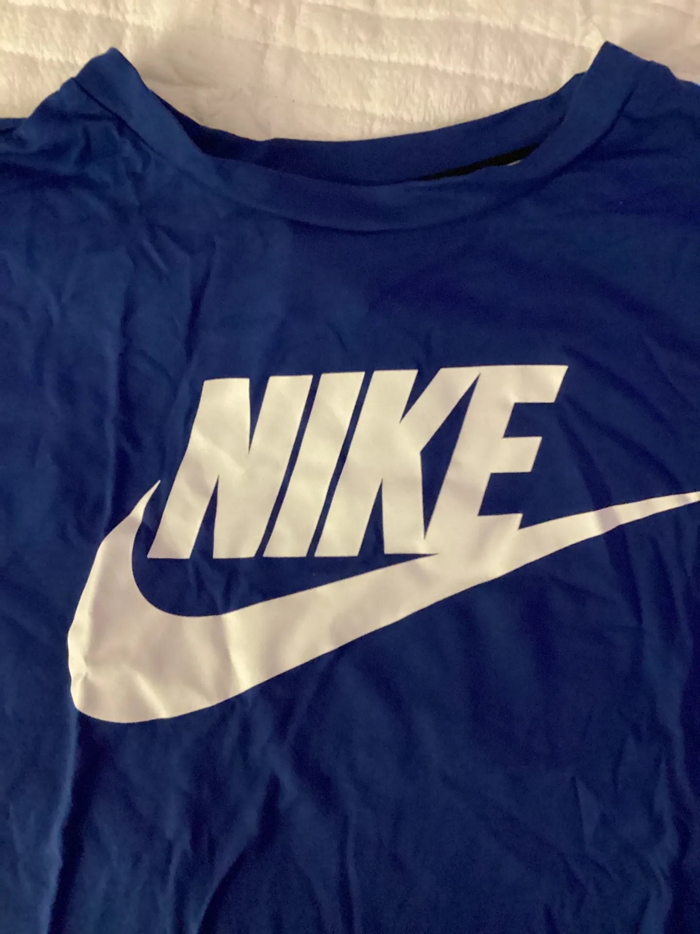 Nike Royal Blue  Cropped Tee - Image 2