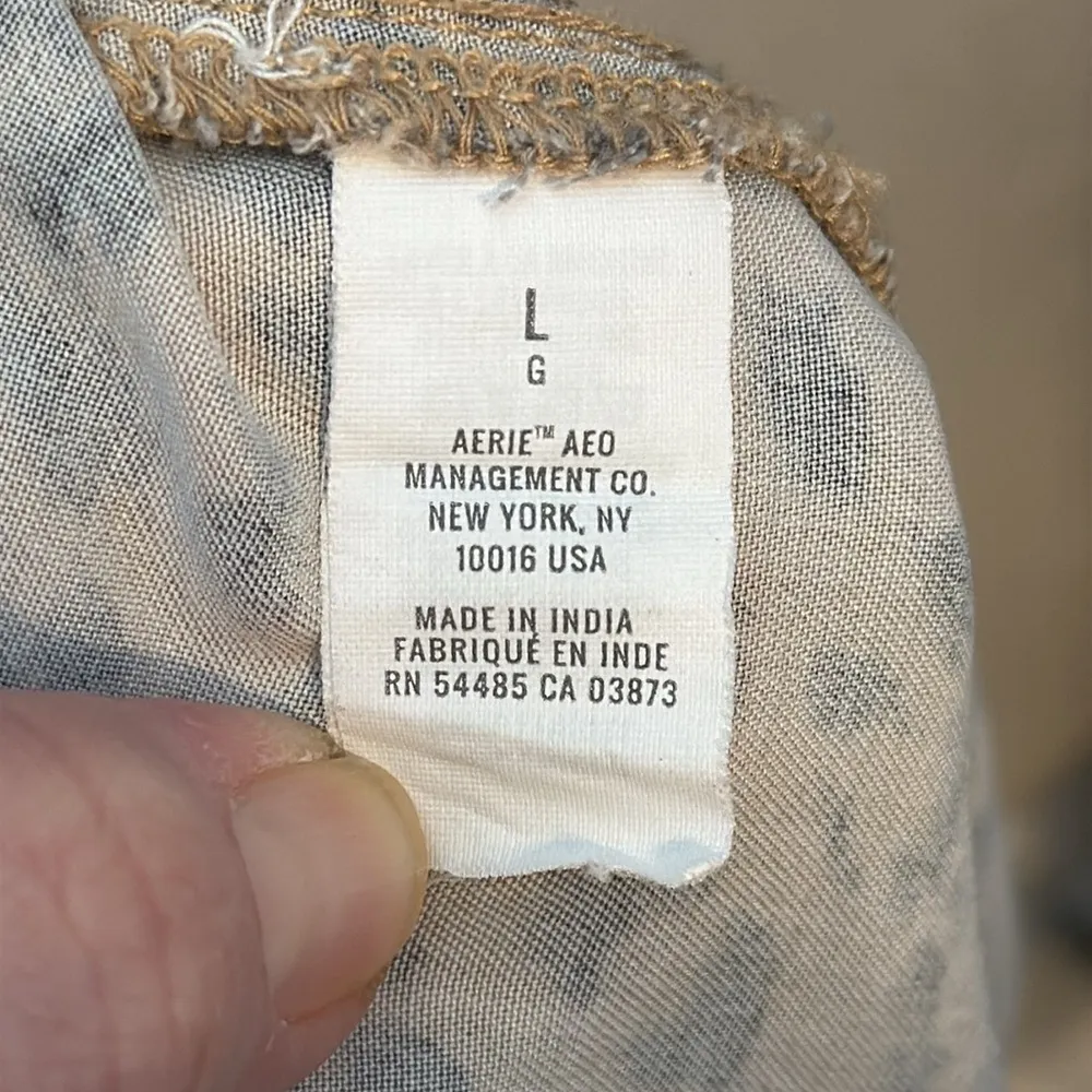 AERIE Women's High Rise Paper Bag Tie Waist Leopard Print Shorts Large - Image 6