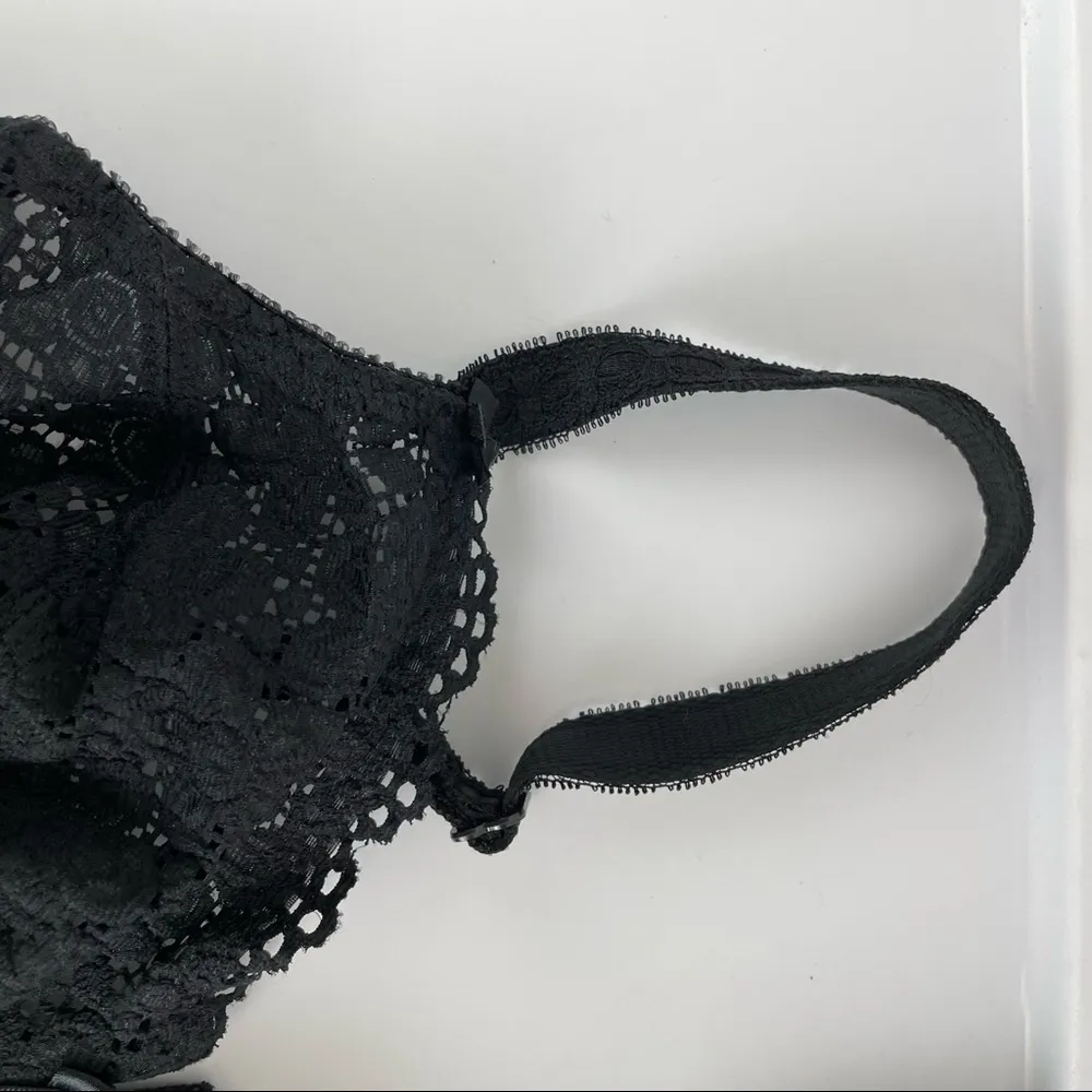 NWT Vintage Y2K Vanity Fair Black Daisy Lace Full Figure Underwire Bra Sz 34D - Image 9