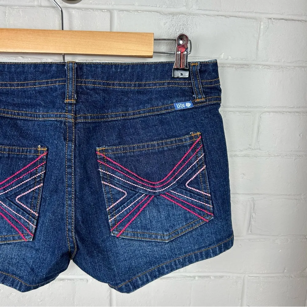 Lilu Vintage Y2K Low Rise Denim Shorts Size 5 Blue - Image 8