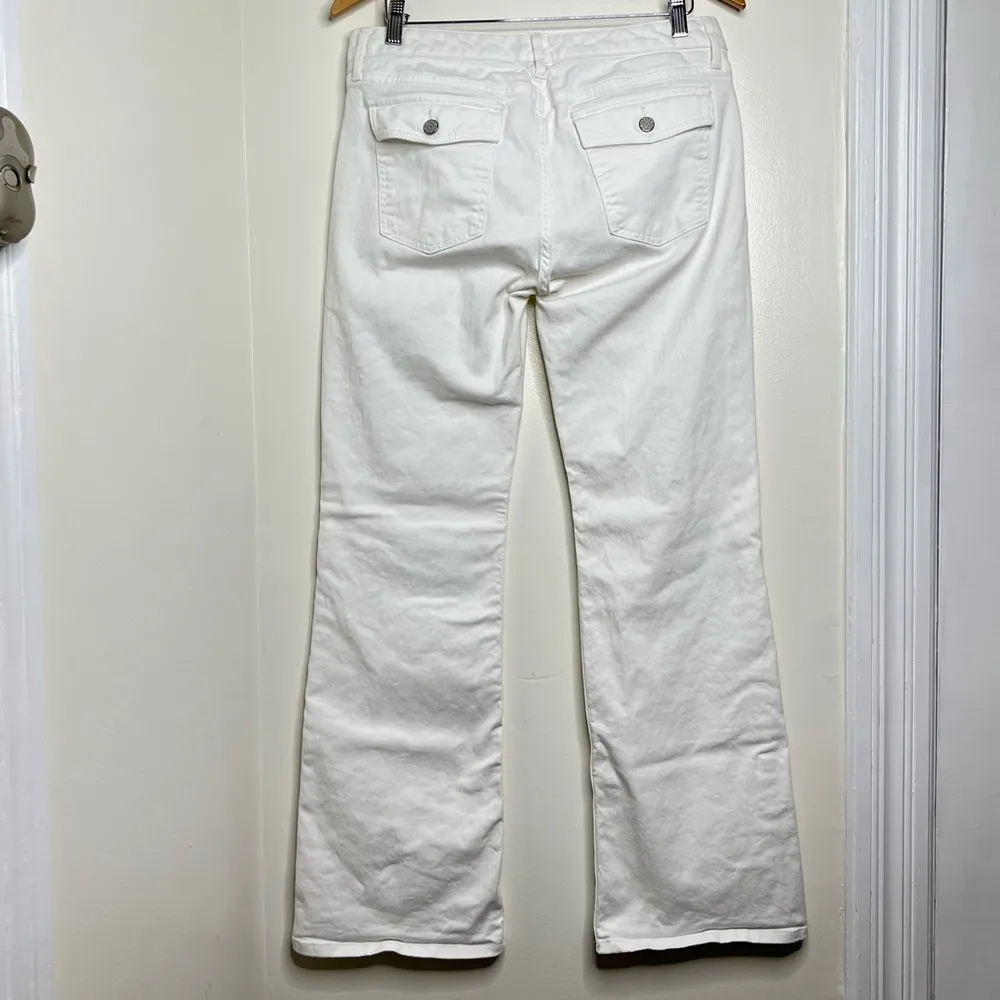 Banana Republic White Denim Boot Cut Jeans Mid Rise 30/10  31” inseam Flap pock. - Image 5