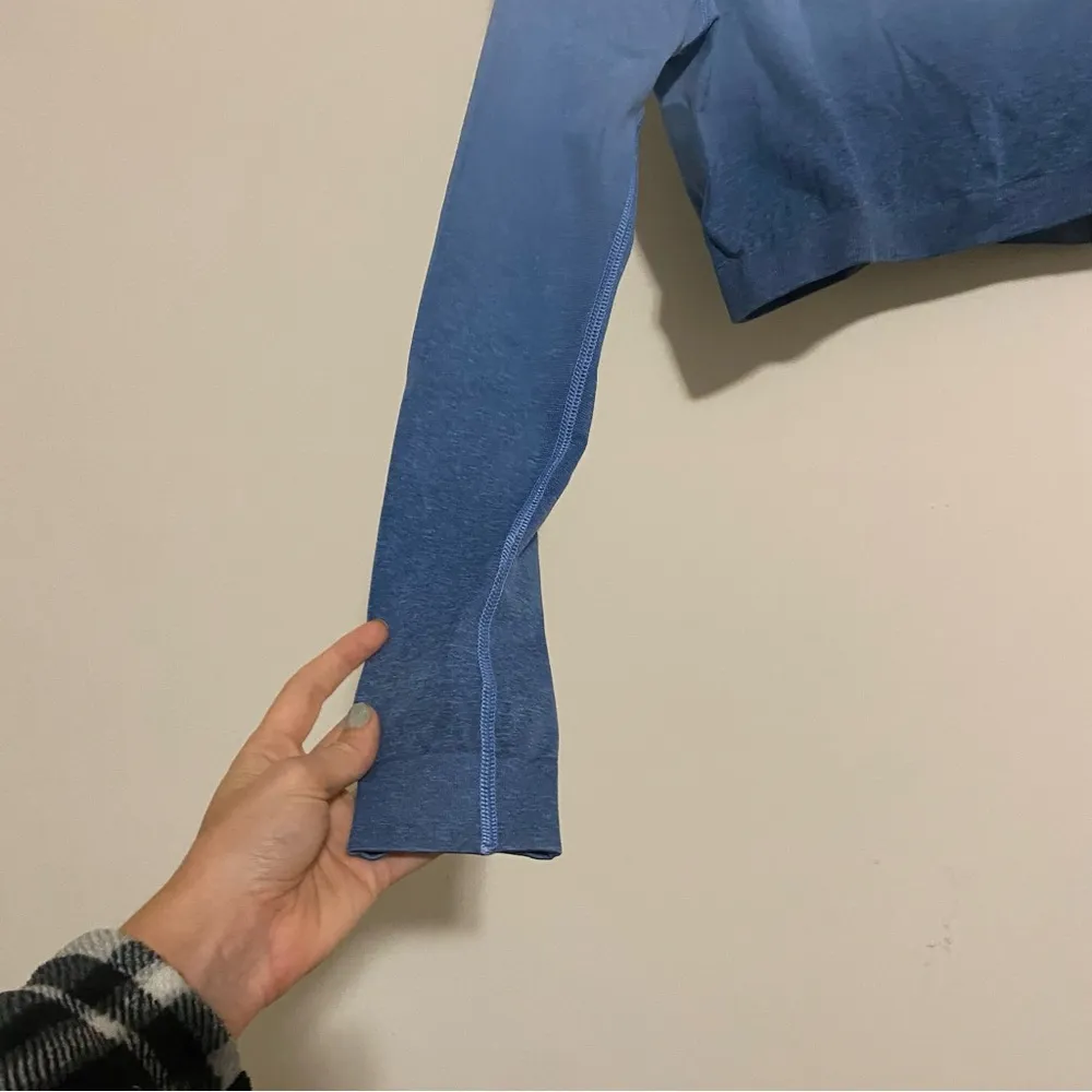 Gymshark Blue Ombré Long Sleeve Workout Top - Image 2