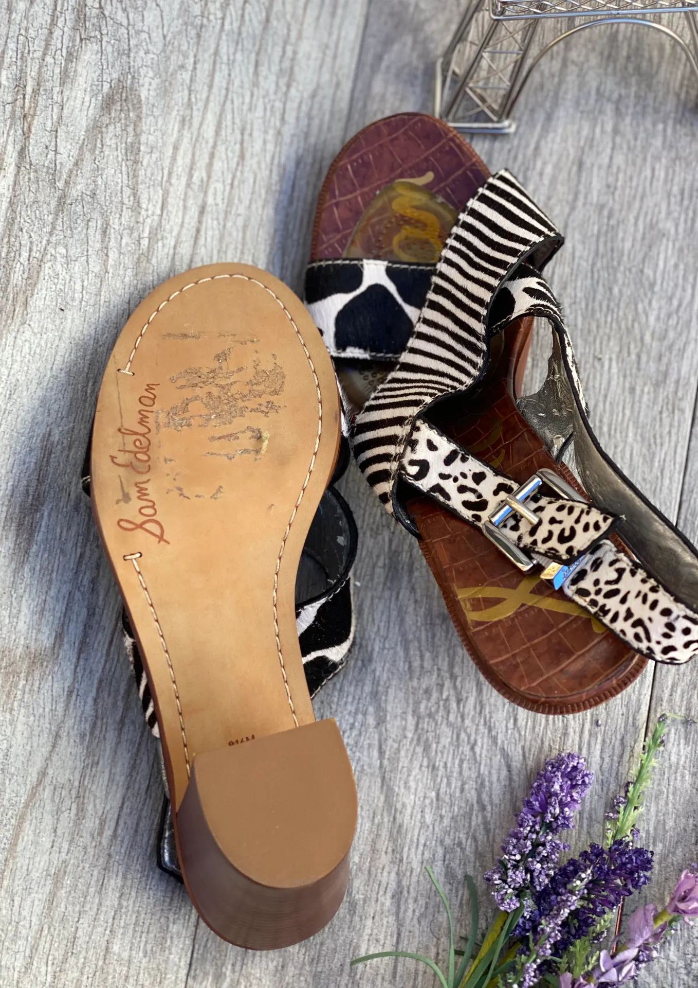 Sam Edelman slingback crisscross leopard print sandal size 8.5 - Image 6